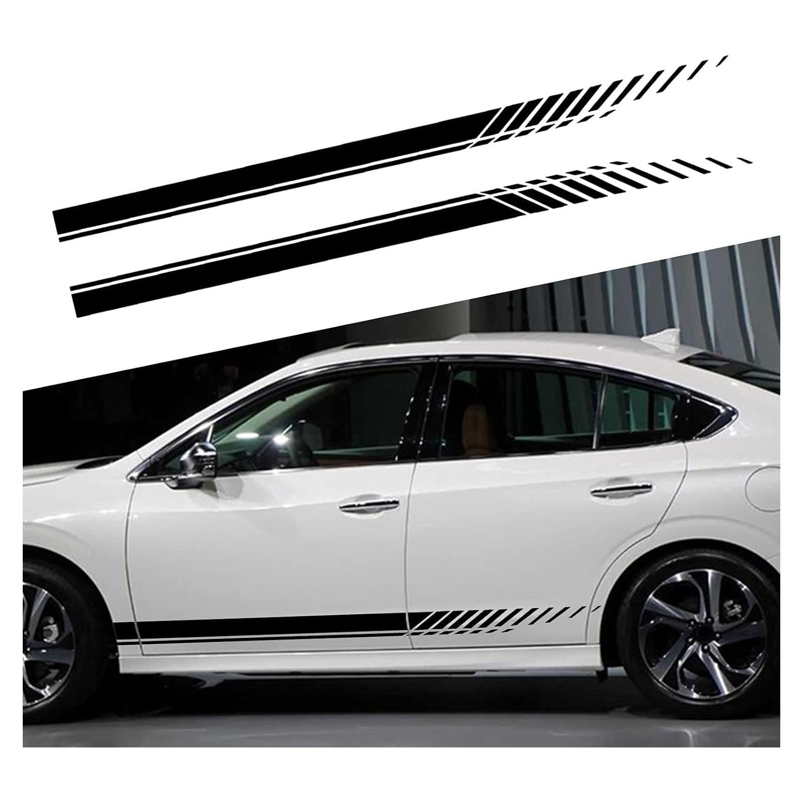 Calcomanías Lateral Auto SUNJIKA Vinilo Negro 190x9cm 2PCS