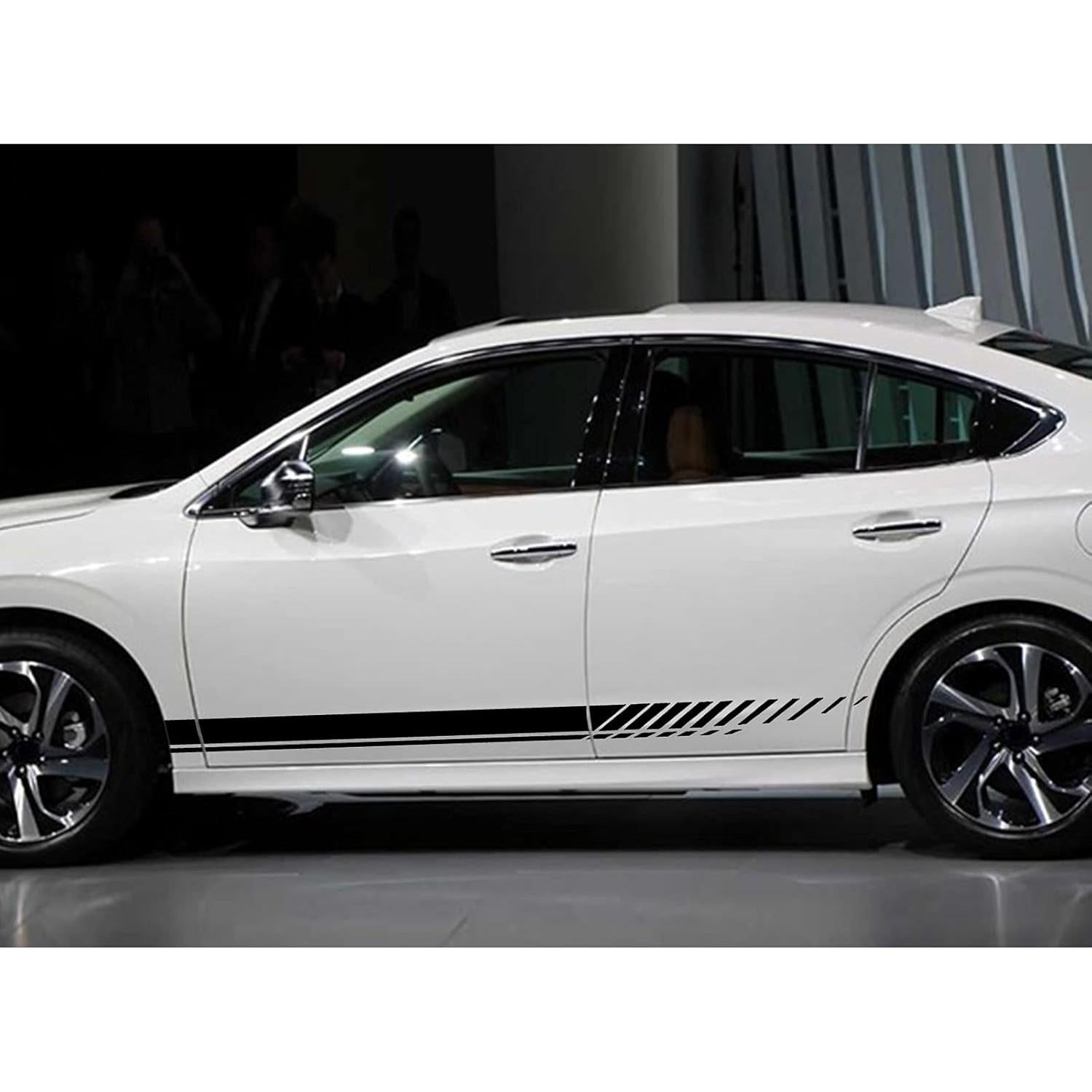 Calcomanías Lateral Auto SUNJIKA Vinilo Negro 190x9cm 2PCS