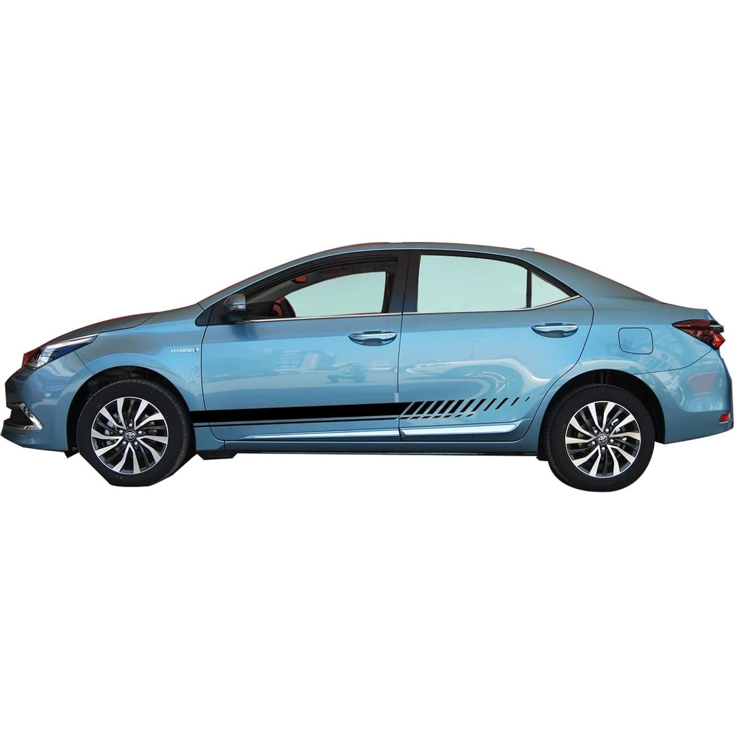 Calcomanías Lateral Auto SUNJIKA Vinilo Negro 190x9cm 2PCS