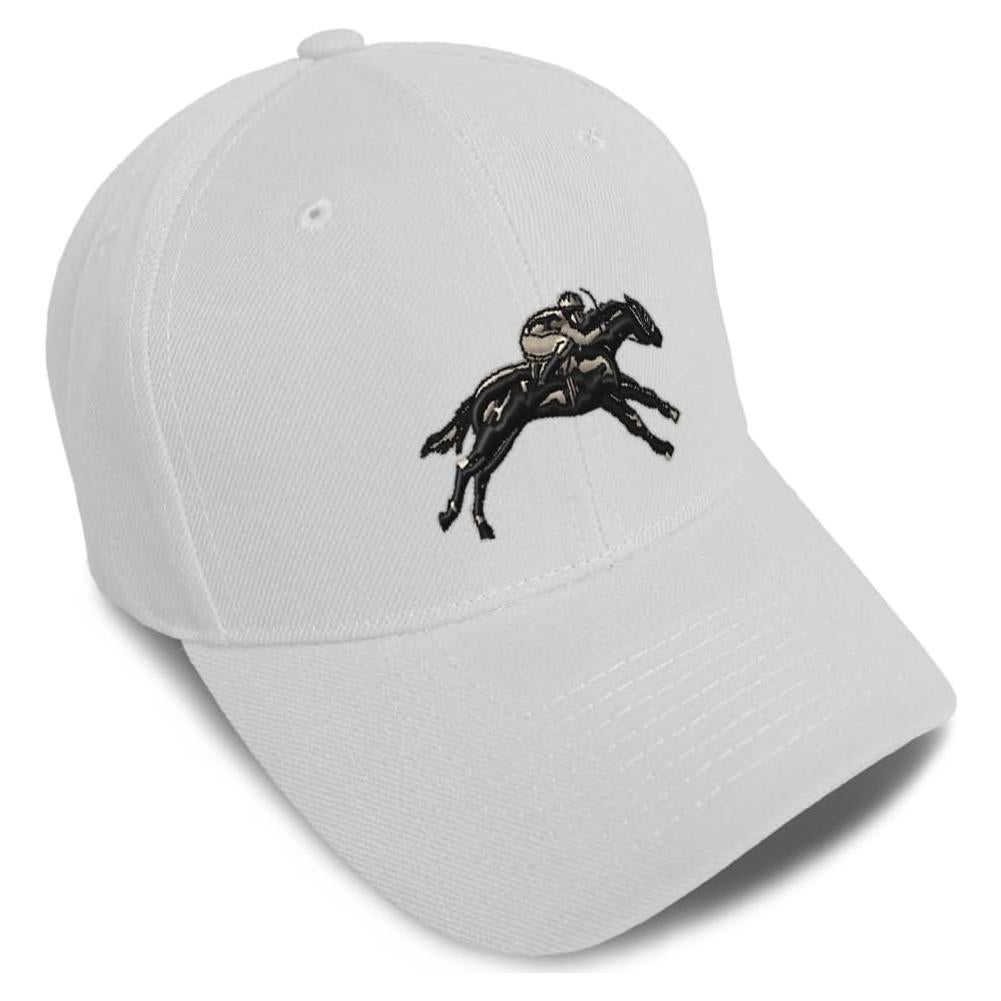 Gorra de béisbol bordada de carreras de caballos - Unisex
