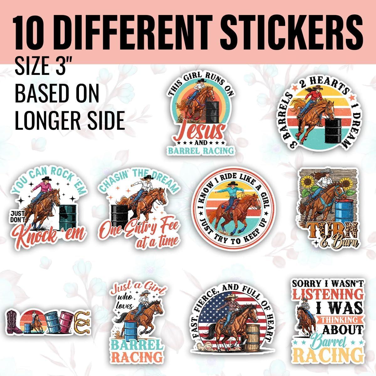 Calcomanías de Carreras de Barril TODOLIA - 10 Pcs 7.62cm