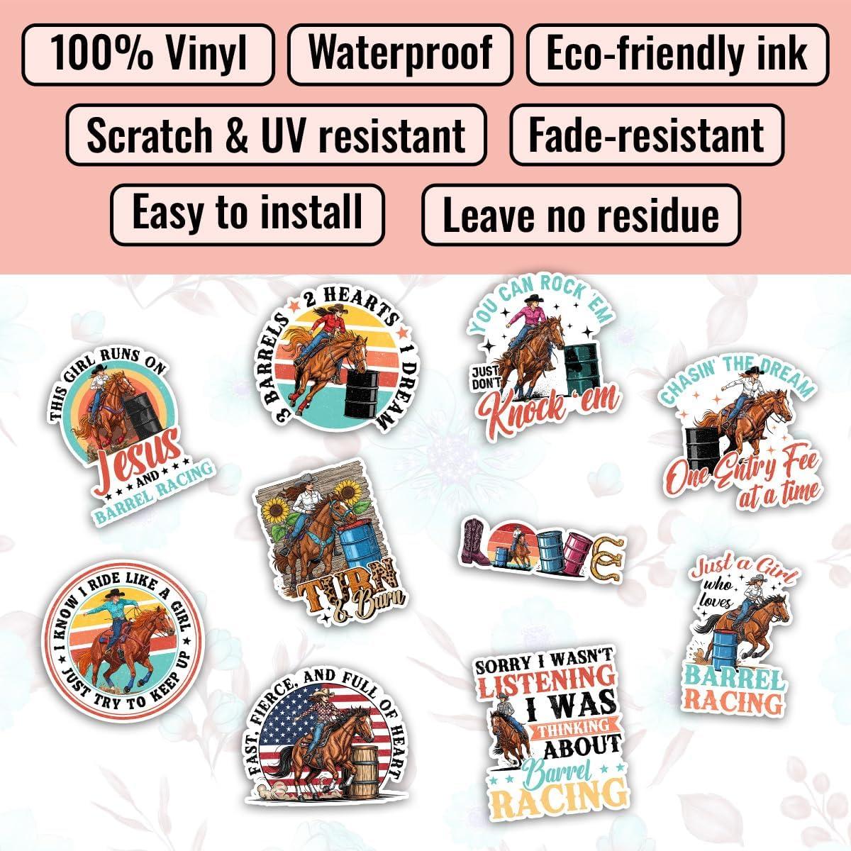 Calcomanías de Carreras de Barril TODOLIA - 10 Pcs 7.62cm