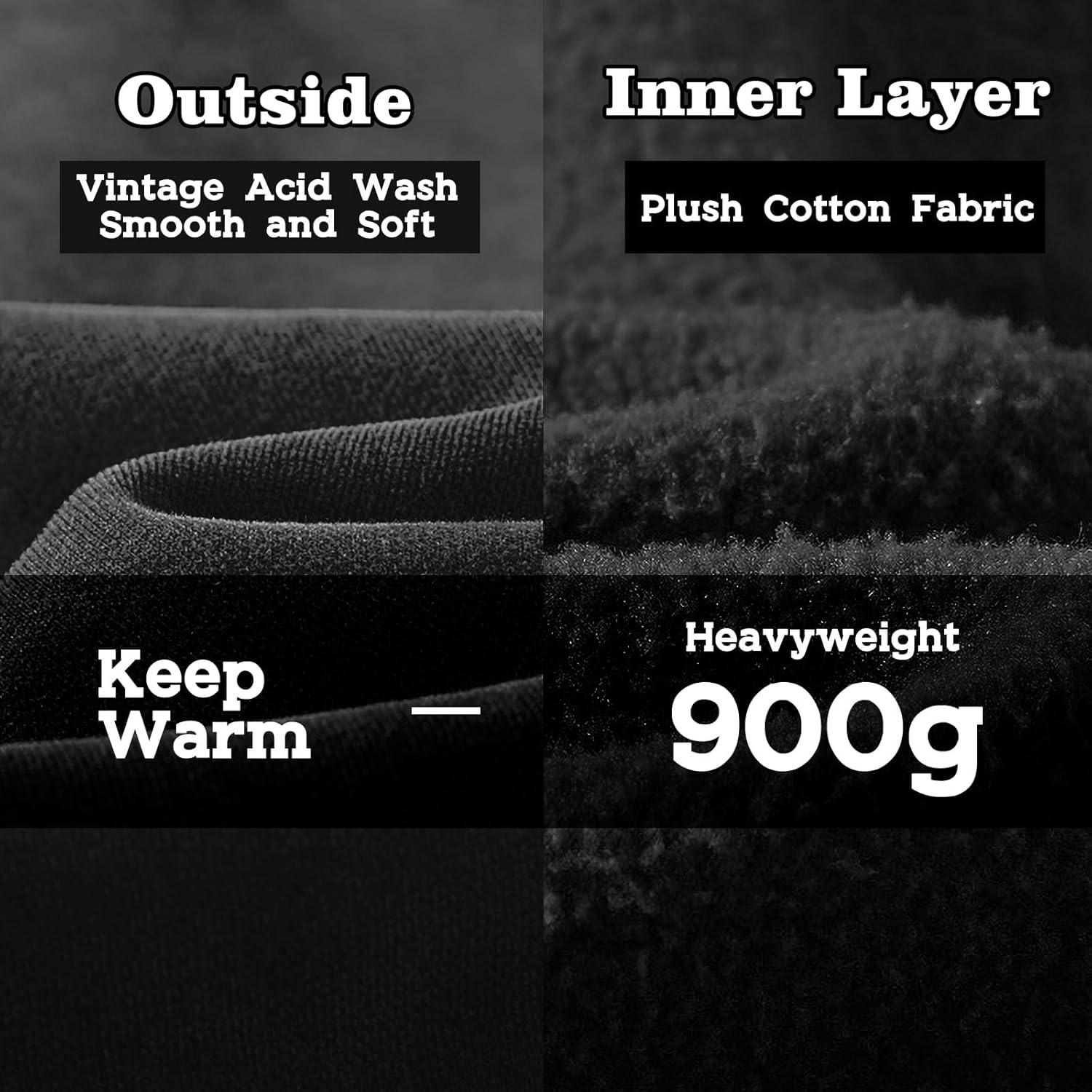 Sudadera Oversized FAIABLE Unisex Lavado Ácido Algodón Negro