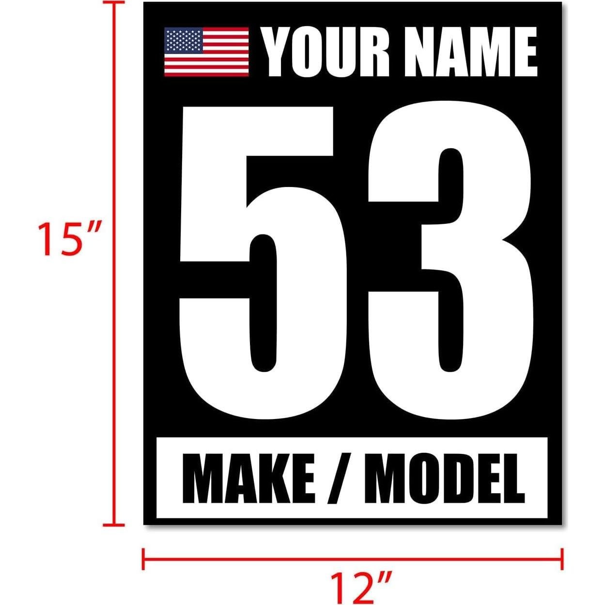 Calcomanías Magnéticas de Carrera MC MOTOPARTS - 2 Piezas 30.48x38.1cm