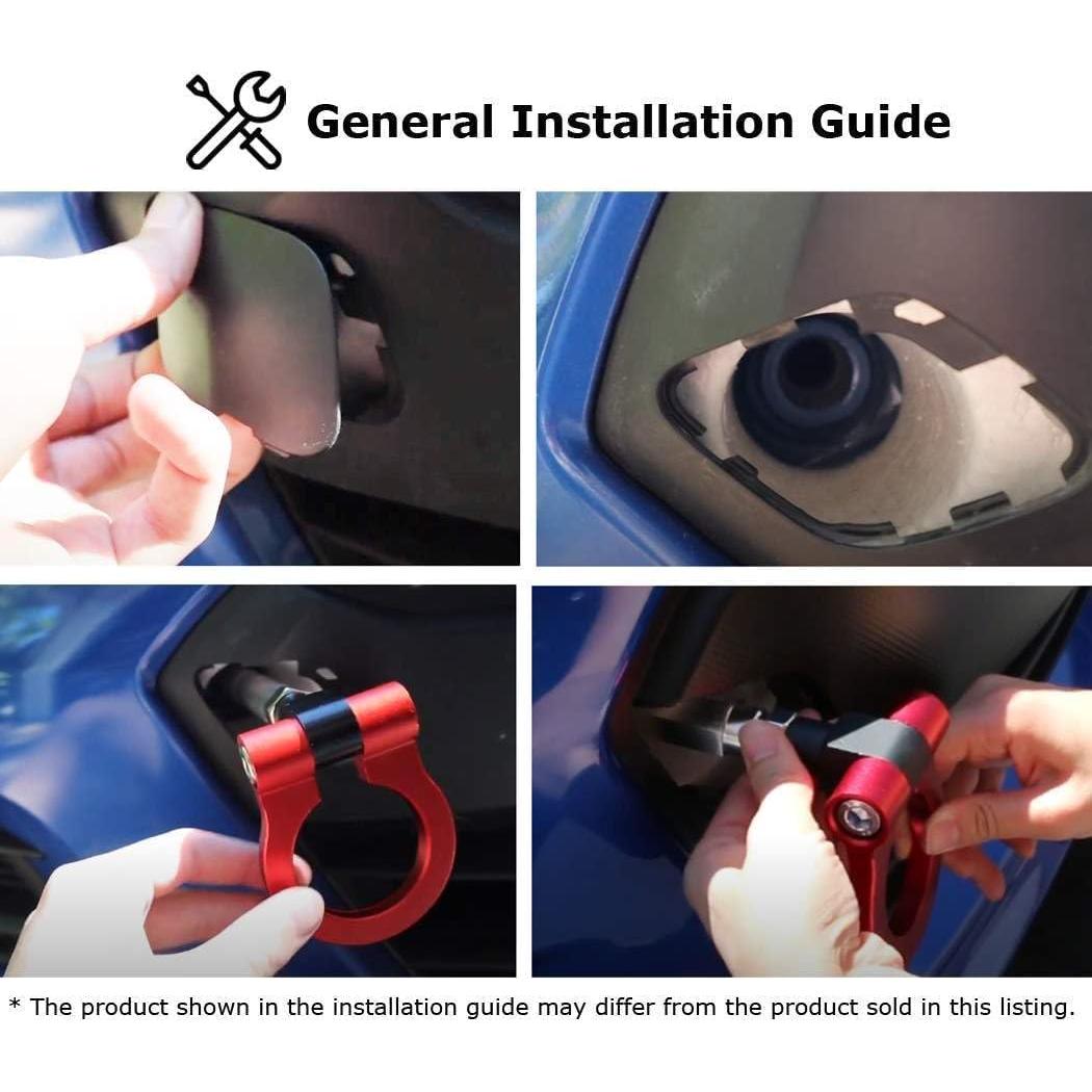 Anillo de Remolque Estilo Racing Rojo iJDMTOY para VW MK7