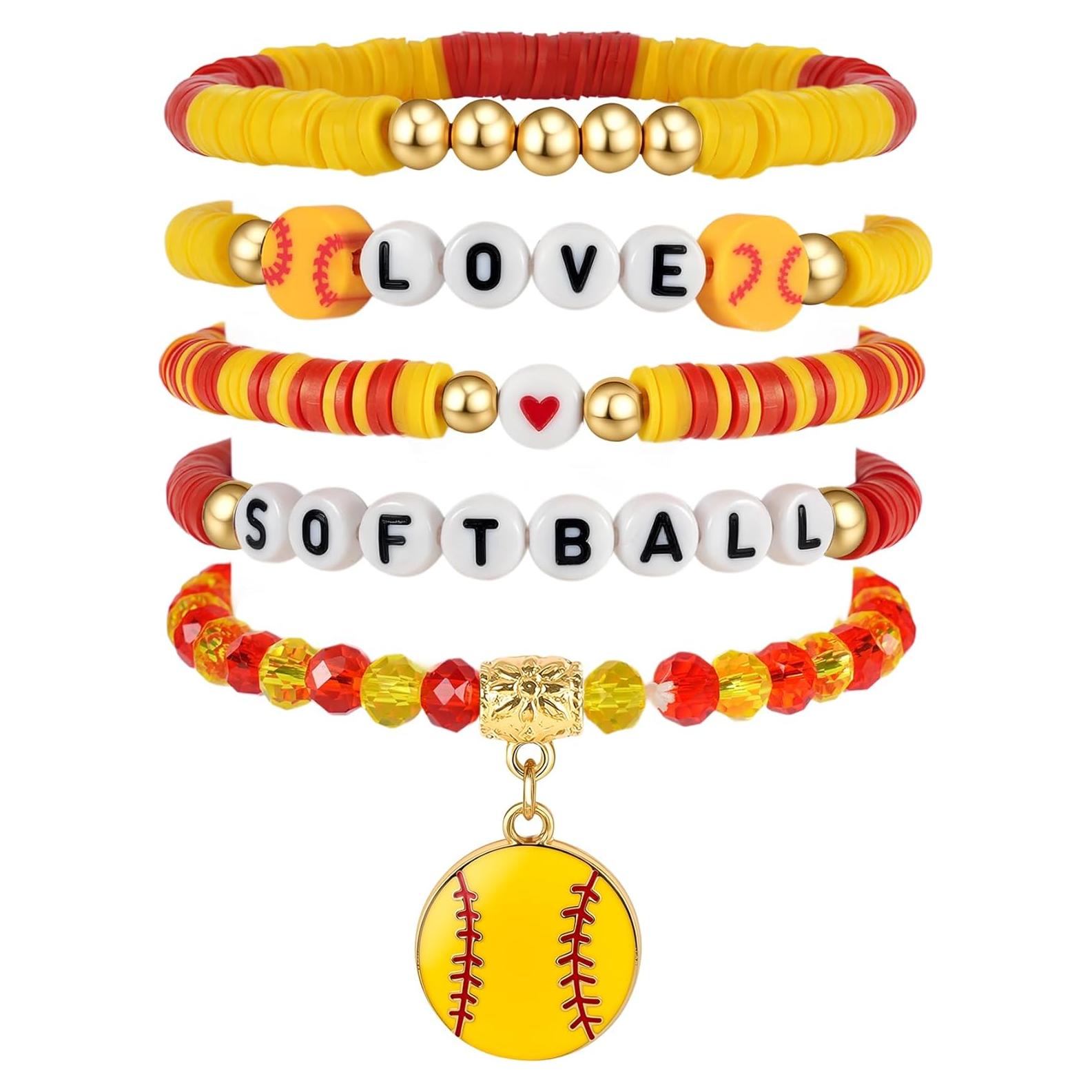 Conjunto de Pulseras de Softbol para Niñas - Accesorios Deportivos