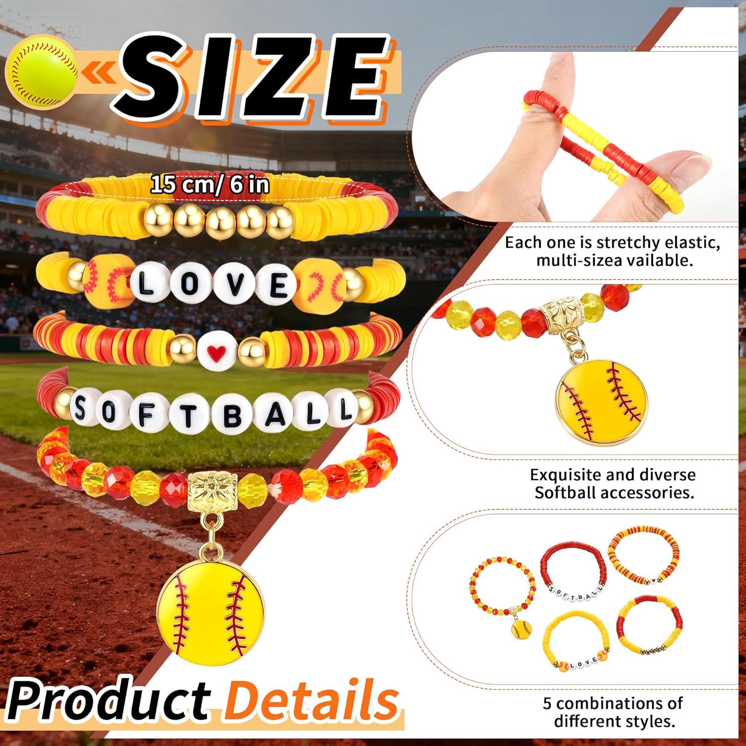 Conjunto de Pulseras de Softbol para Niñas - Accesorios Deportivos