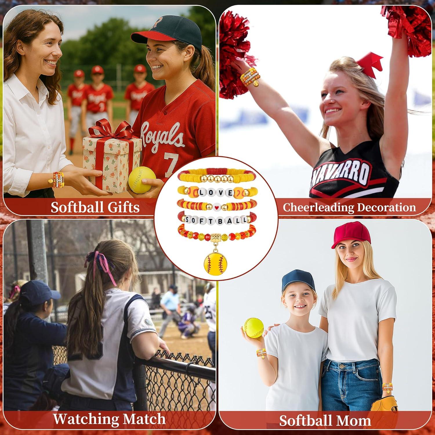 Conjunto de Pulseras de Softbol para Niñas - Accesorios Deportivos