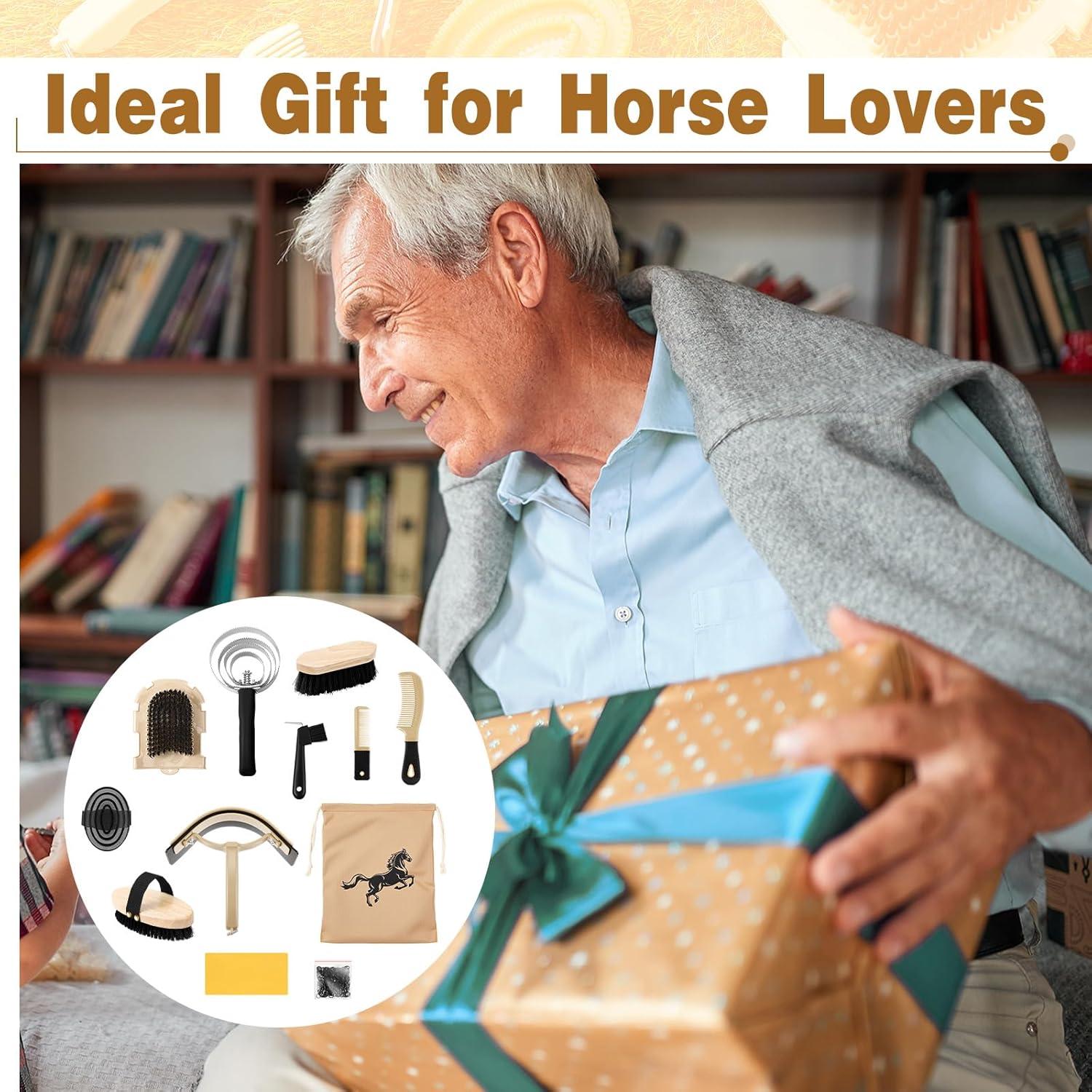 Kit de Cuidado de Caballos Abbylike 12 Piezas - Cepillos y Accesorios