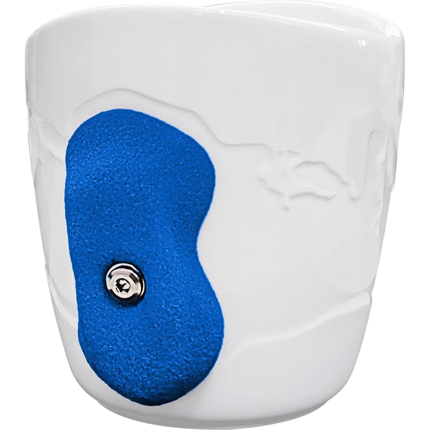Taza de Café Escalador TWO STONES 15 oz Blanco y Azul