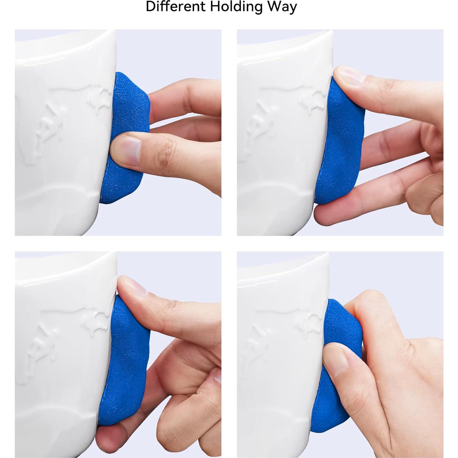 Taza de Café Escalador TWO STONES 15 oz Blanco y Azul