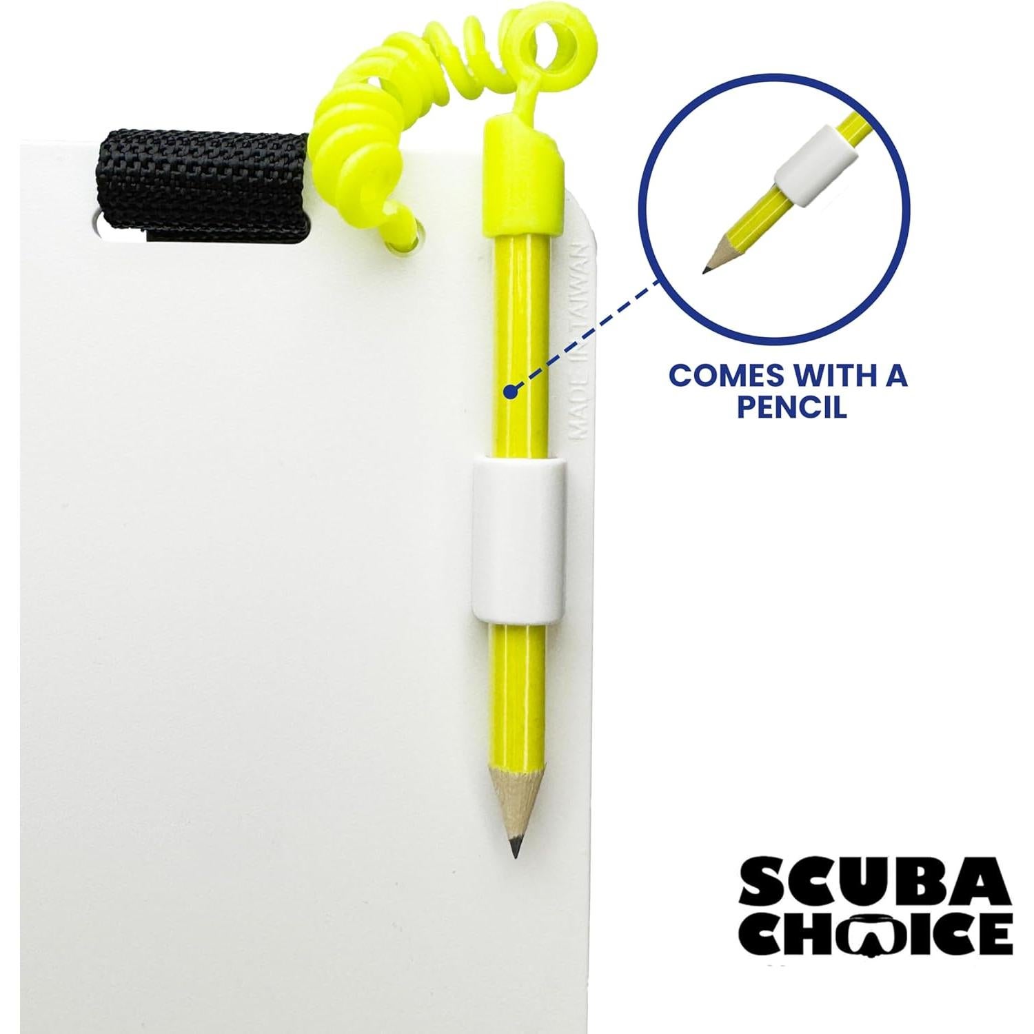 Pizarra de Buceo Scuba Choice 15x10 cm Impermeable con Lápiz