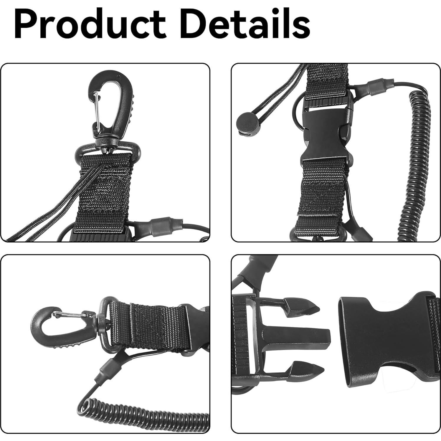 Paquete de 2 Lanyard para Buceo Brougetme con Hebilla Rápida