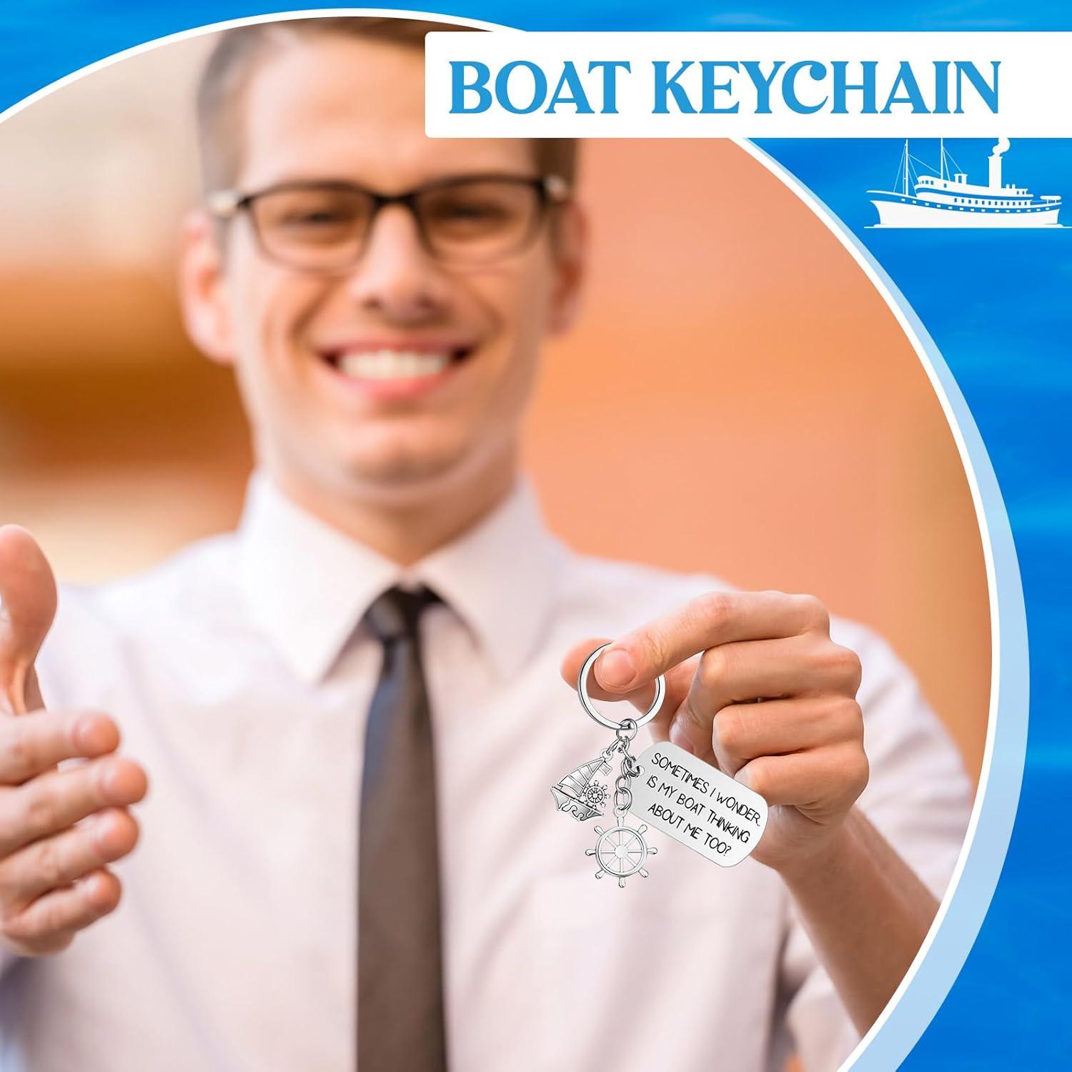 Llavero de Barco Hicarer con Ancla y Timón - Regalo Original