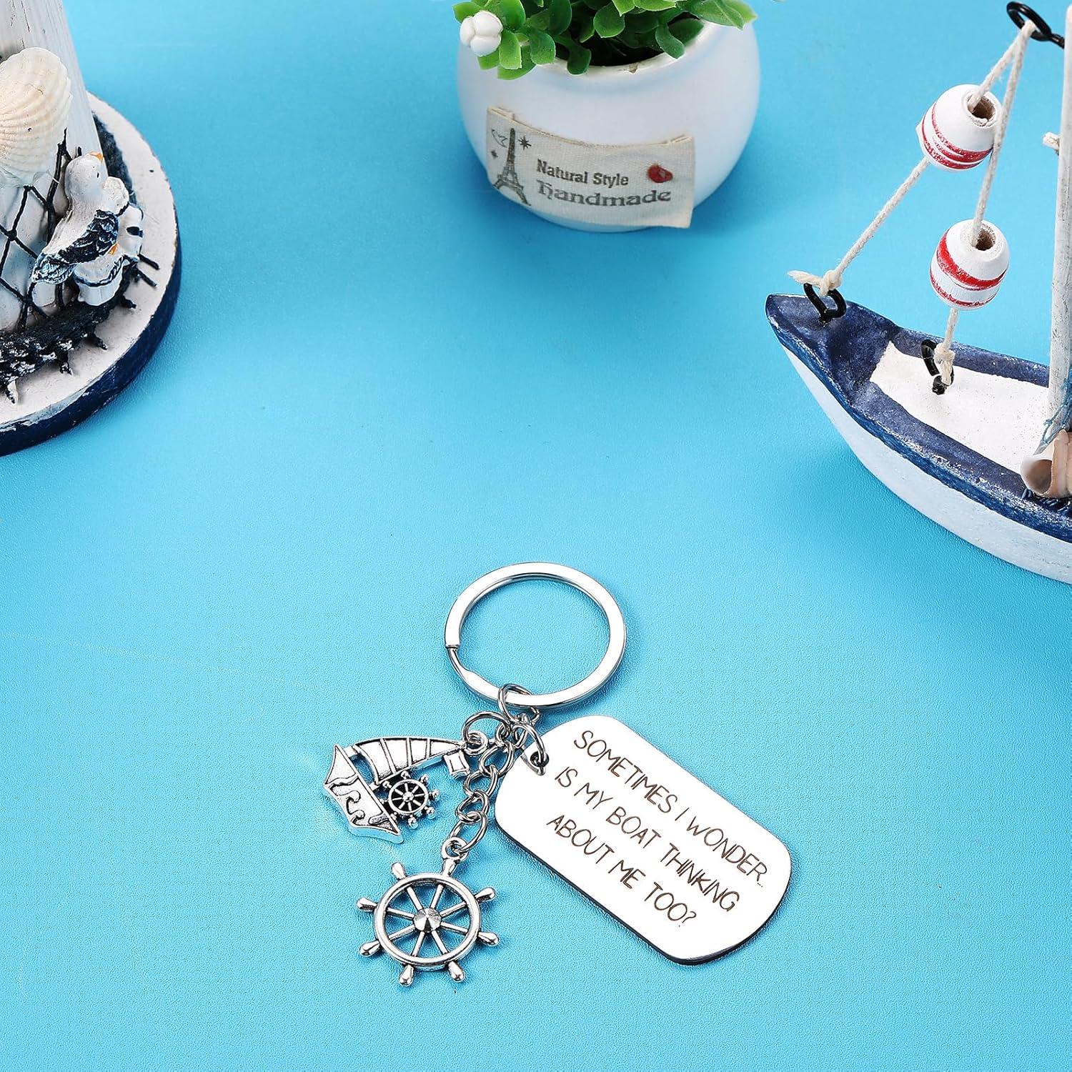 Llavero de Barco Hicarer con Ancla y Timón - Regalo Original