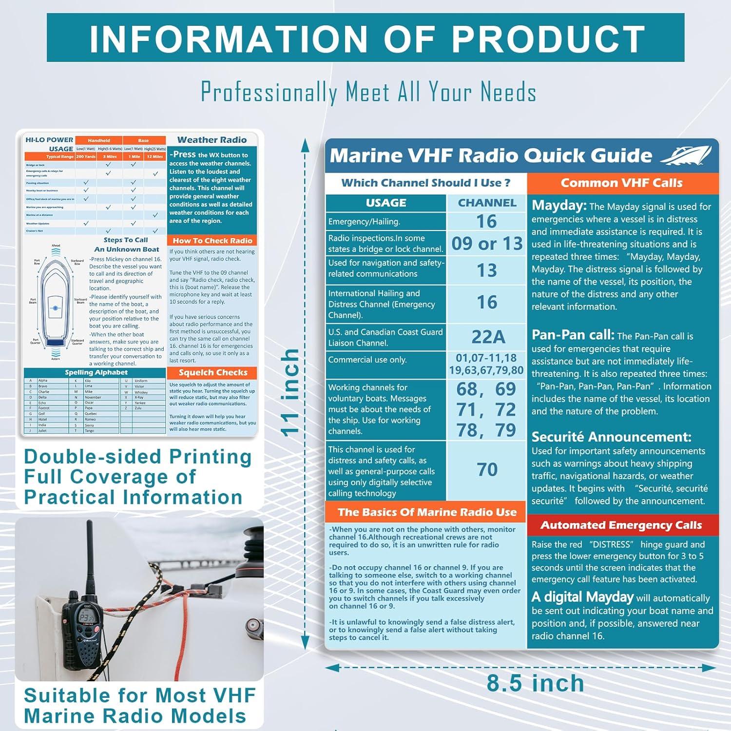Guía Rápida de Radio VHF Marina SMAODSGN 29.39x22.15cm