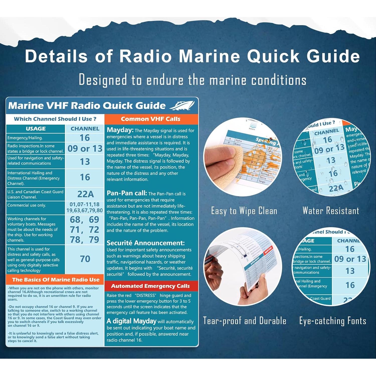 Guía Rápida de Radio VHF Marina SMAODSGN 29.39x22.15cm