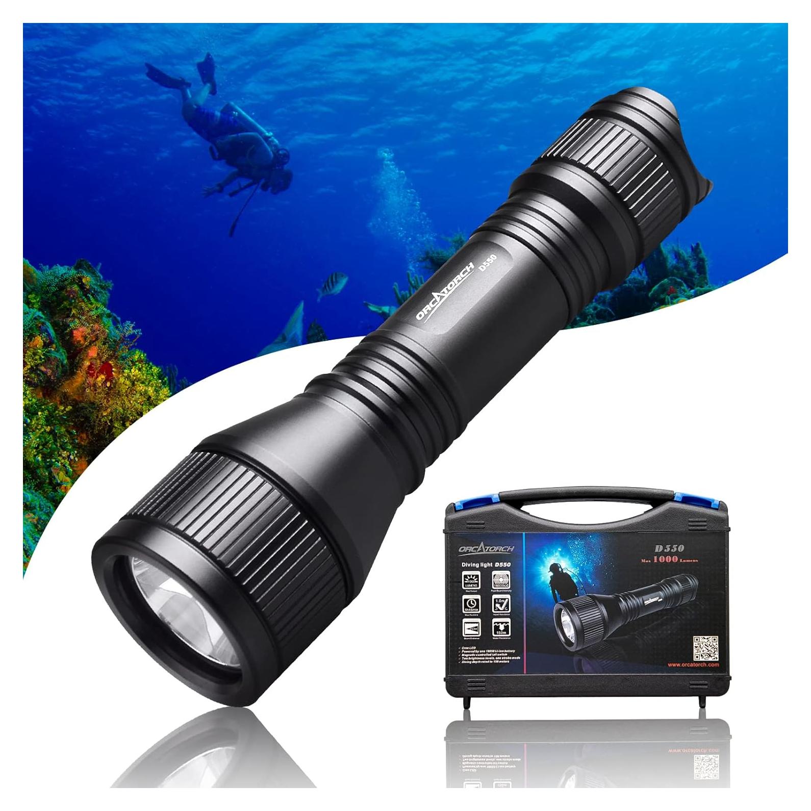 Linterna de Buceo ORCATORCH D550 1000 Lúmenes IP68