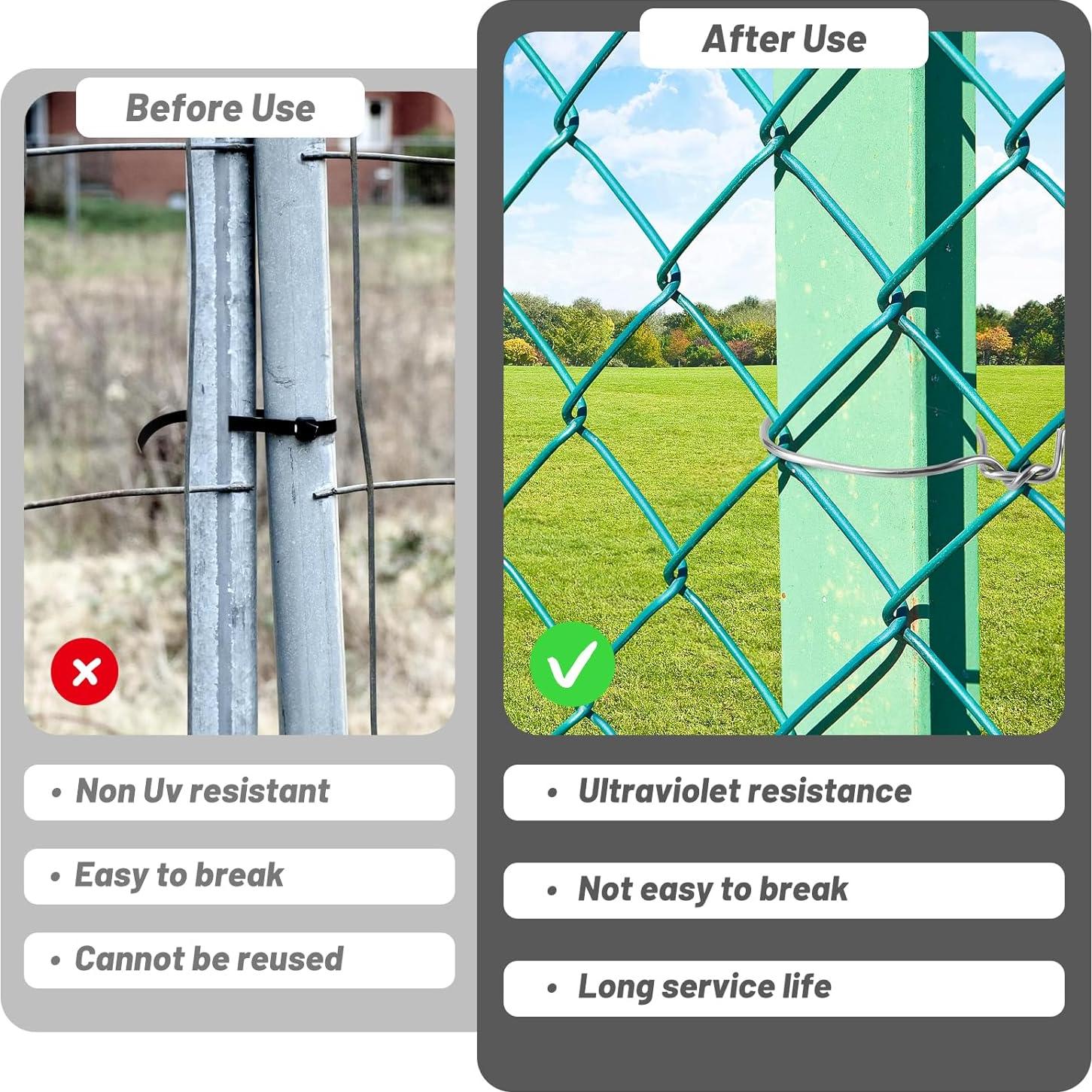 Sujetadores de Cerca de Cadena U0U 21cm Aluminio 60 Piezas