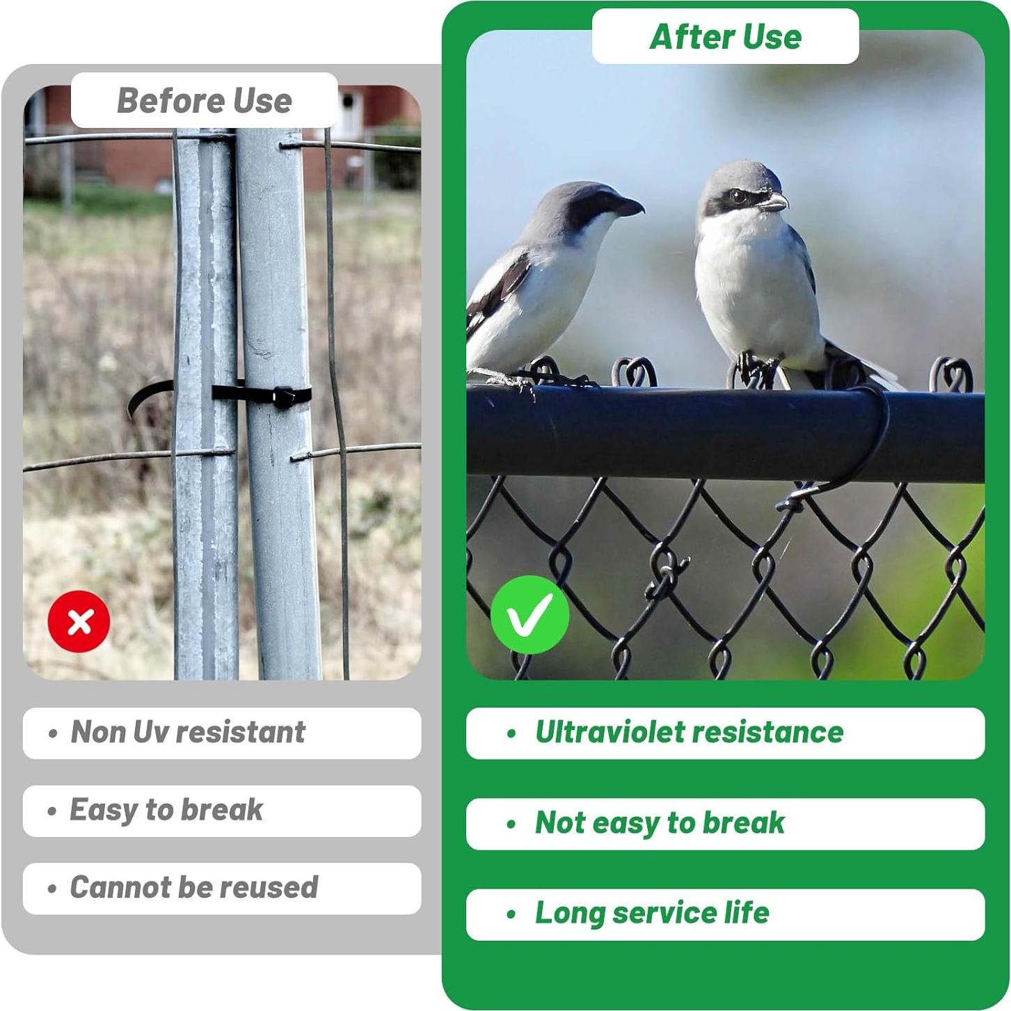 Sujetadores de Cerca de Cadena U0U 21cm Aluminio 50 Paquetes