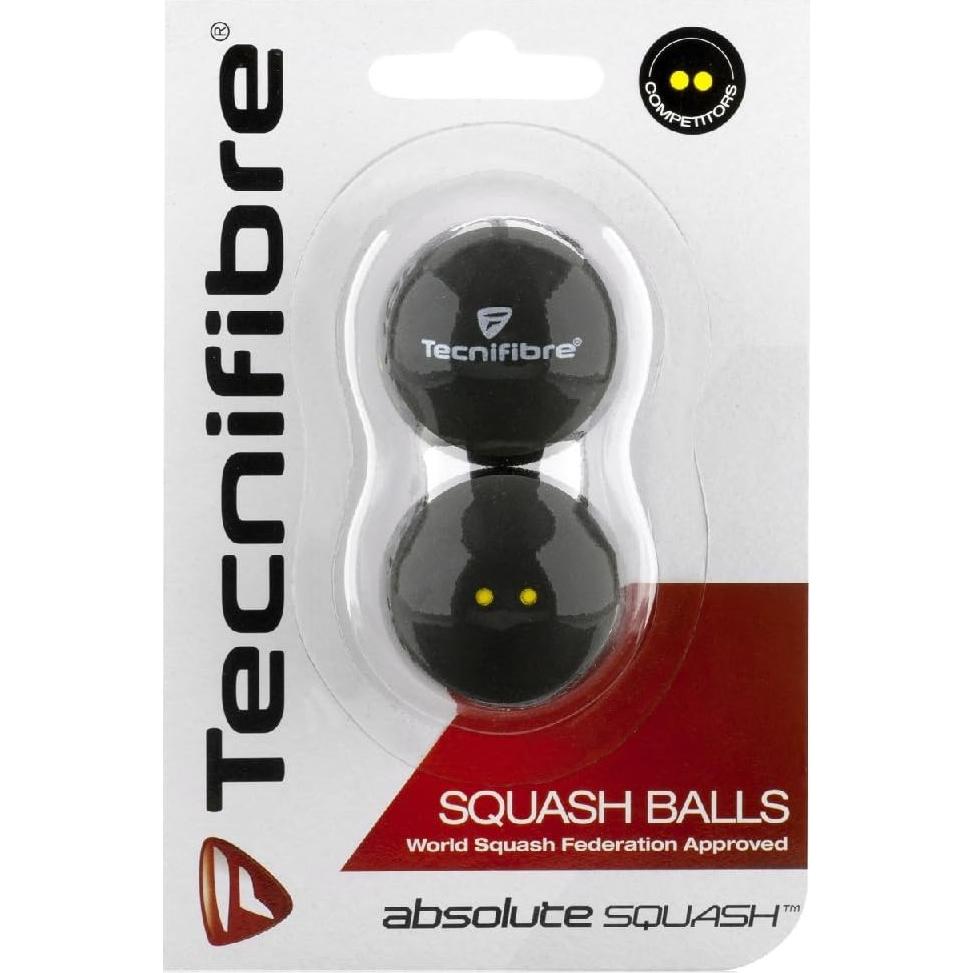 Bolas de Squash Tecnifibre Doble Punto Amarillo - 4 Unidades
