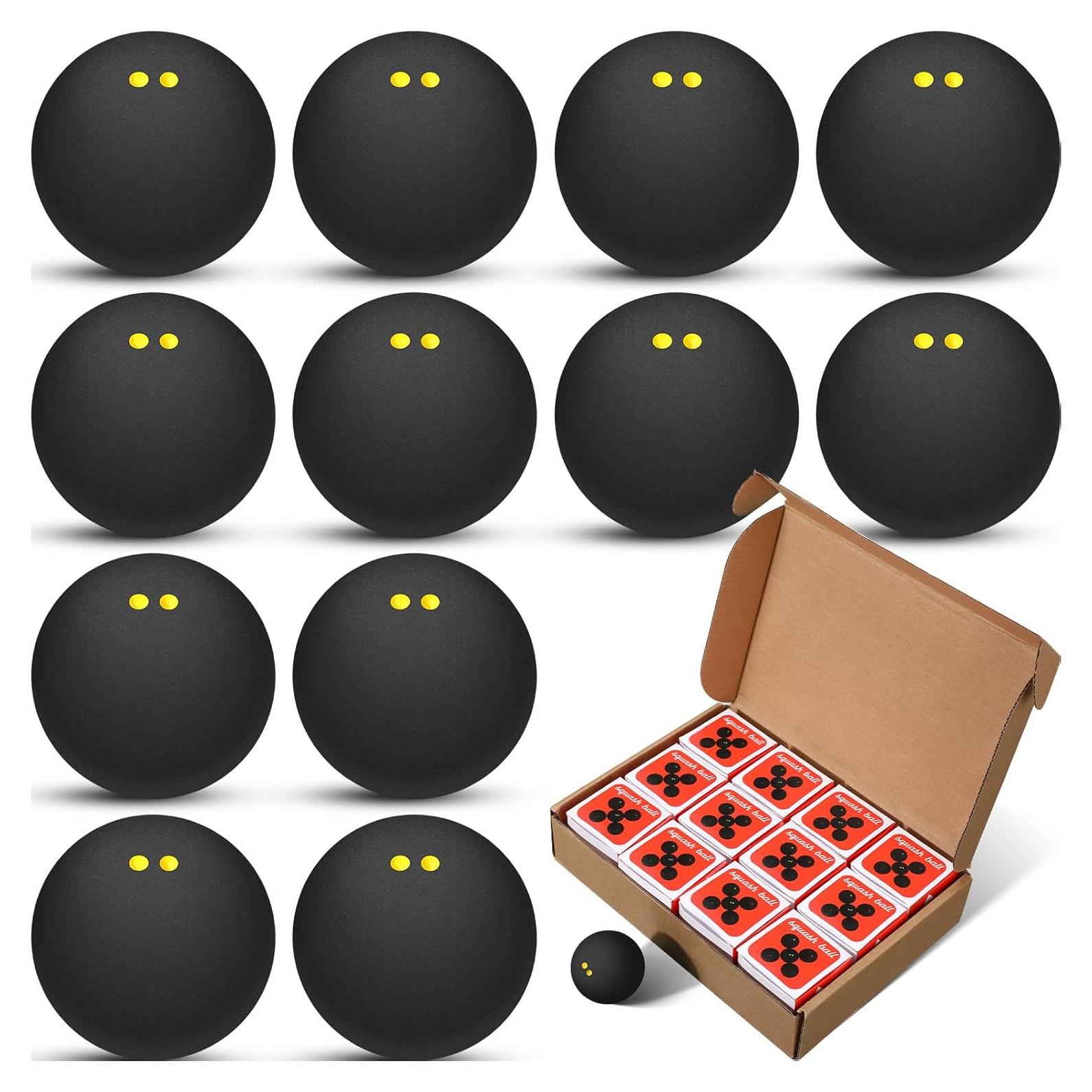 12 Pelotas de Squash Profesional WinnerWhy Doble Punto Amarillo