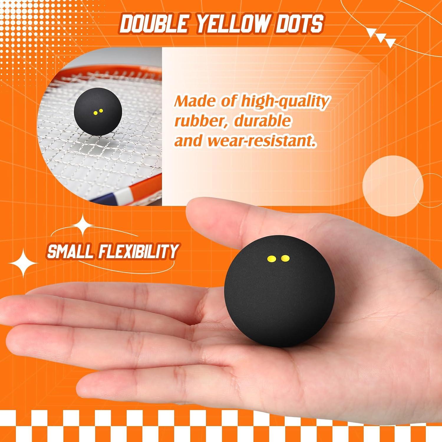 12 Pelotas de Squash Profesional WinnerWhy Doble Punto Amarillo