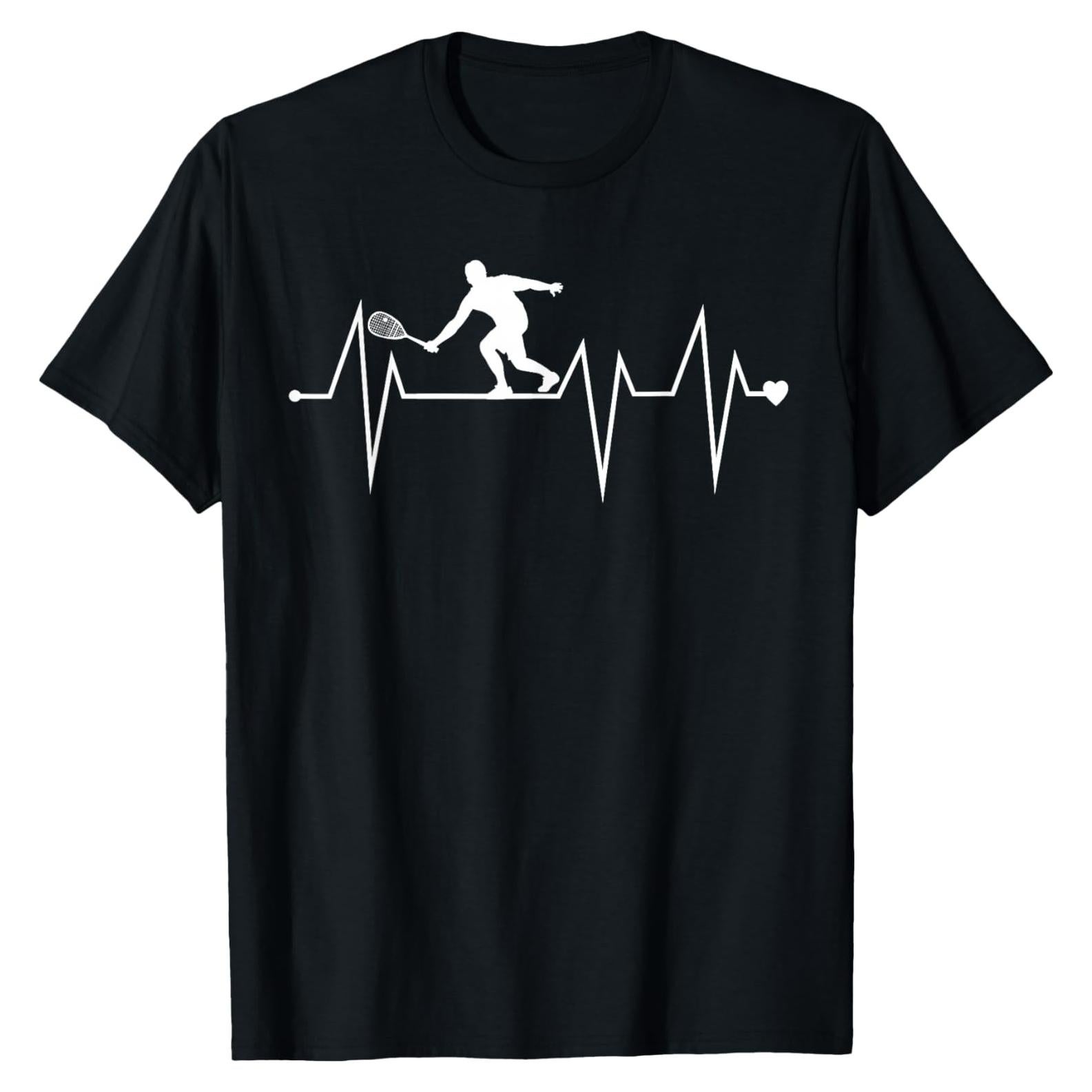 Camiseta Divertida Jugador de Squash Latido Corazón EKG
