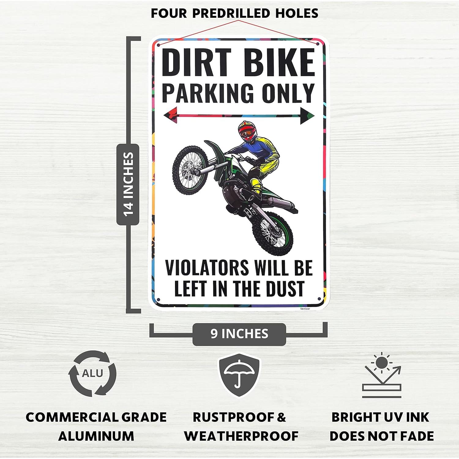 Señal de Motocicleta Venicor - Aluminio 35.56x22.86 cm - Regalo Original