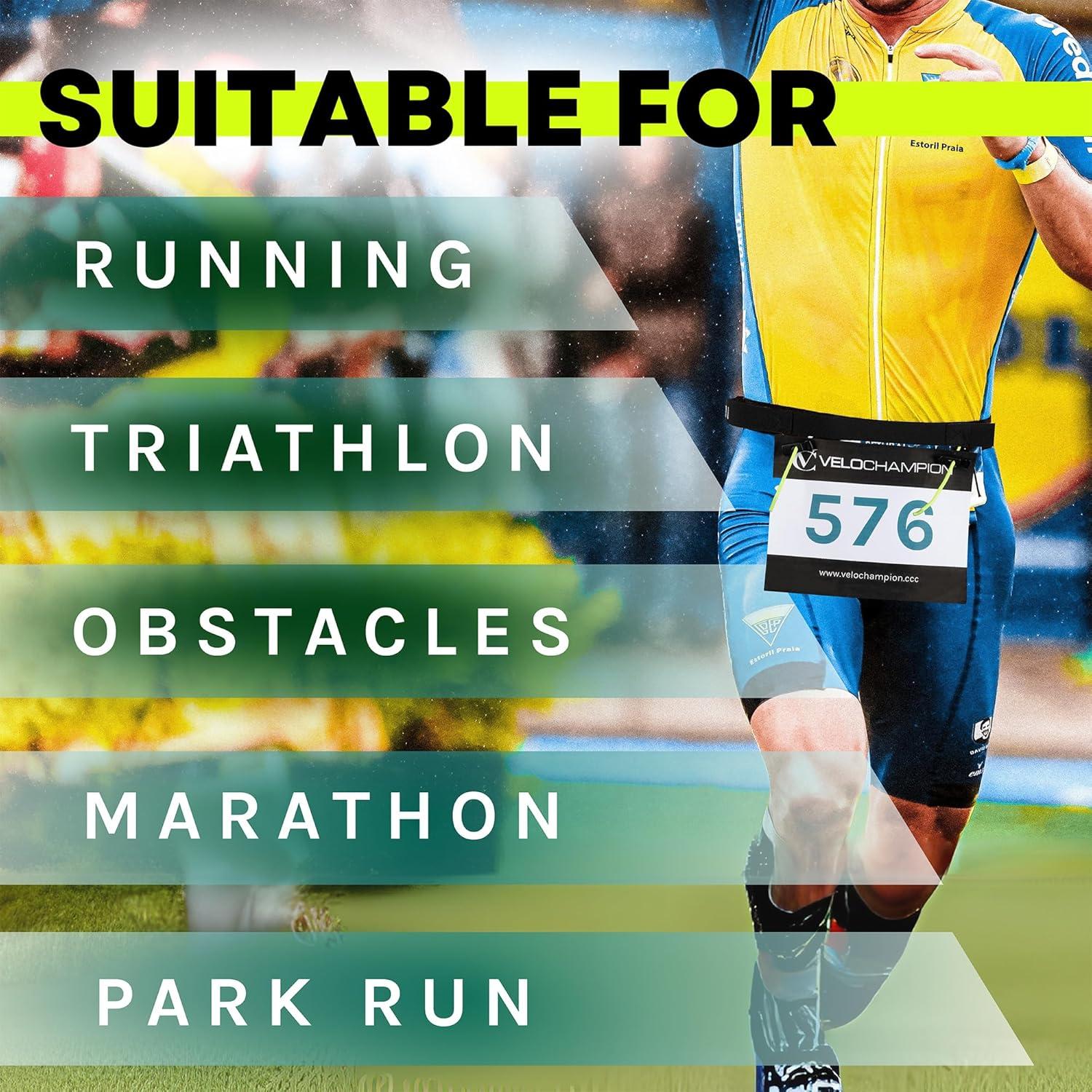 Cinturón de Correr VeloChampion Ajustable para Triatlón y Maratón