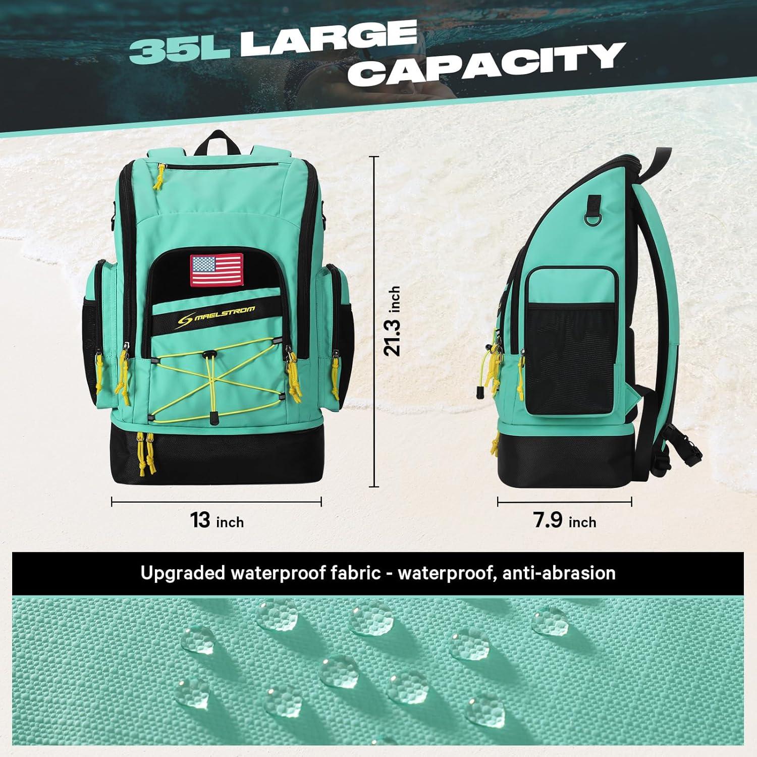 Mochila de Natación Maelstrom 35L Impermeable Azul Aqua