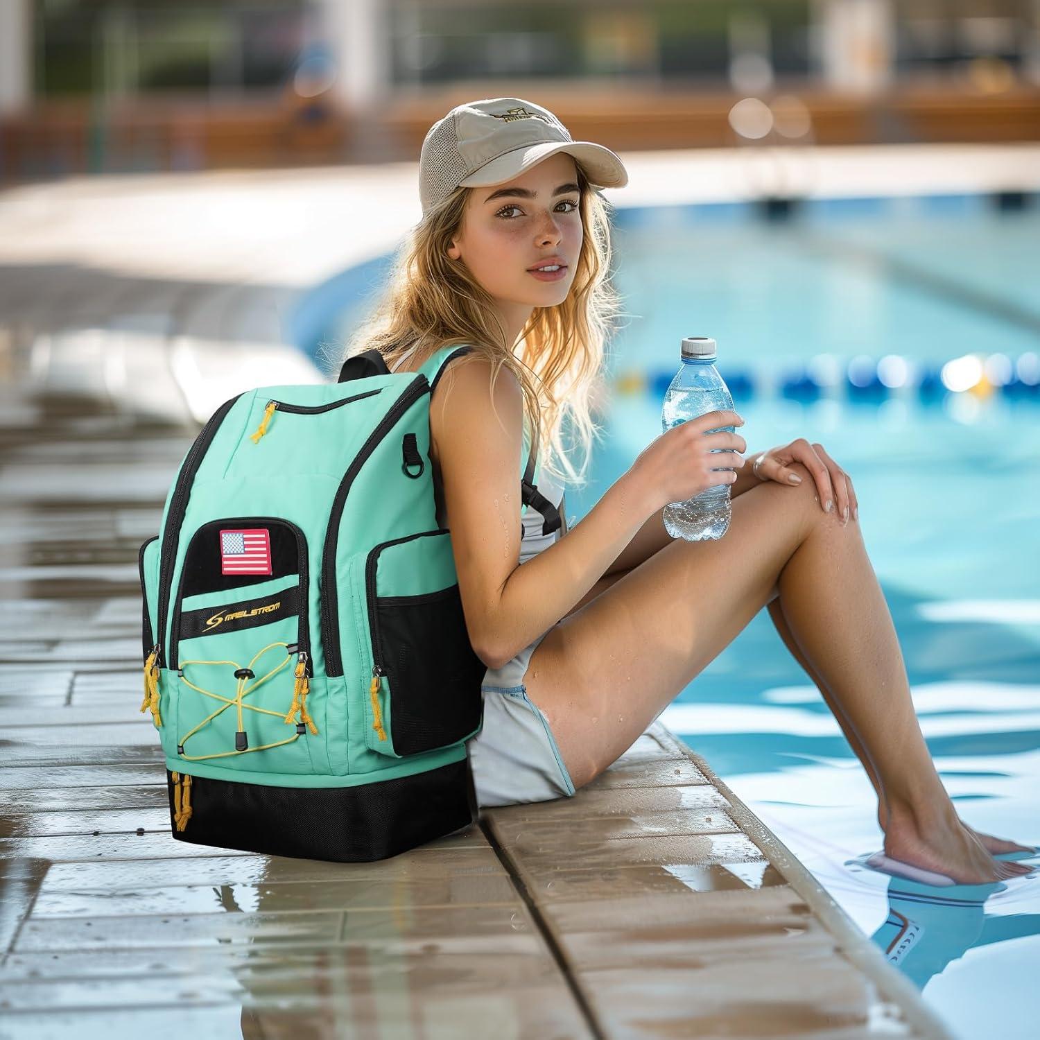 Mochila de Natación Maelstrom 35L Impermeable Azul Aqua