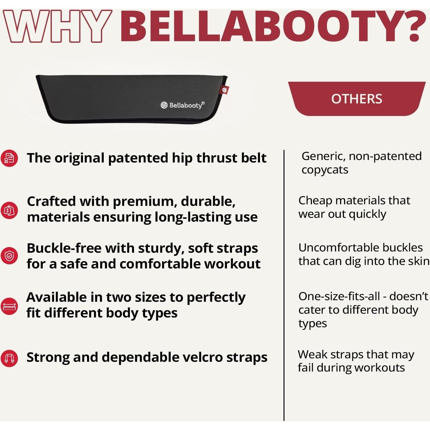 Cinturón de Empuje de Cadera Bellabooty OG Gris - Acolchado Antideslizante