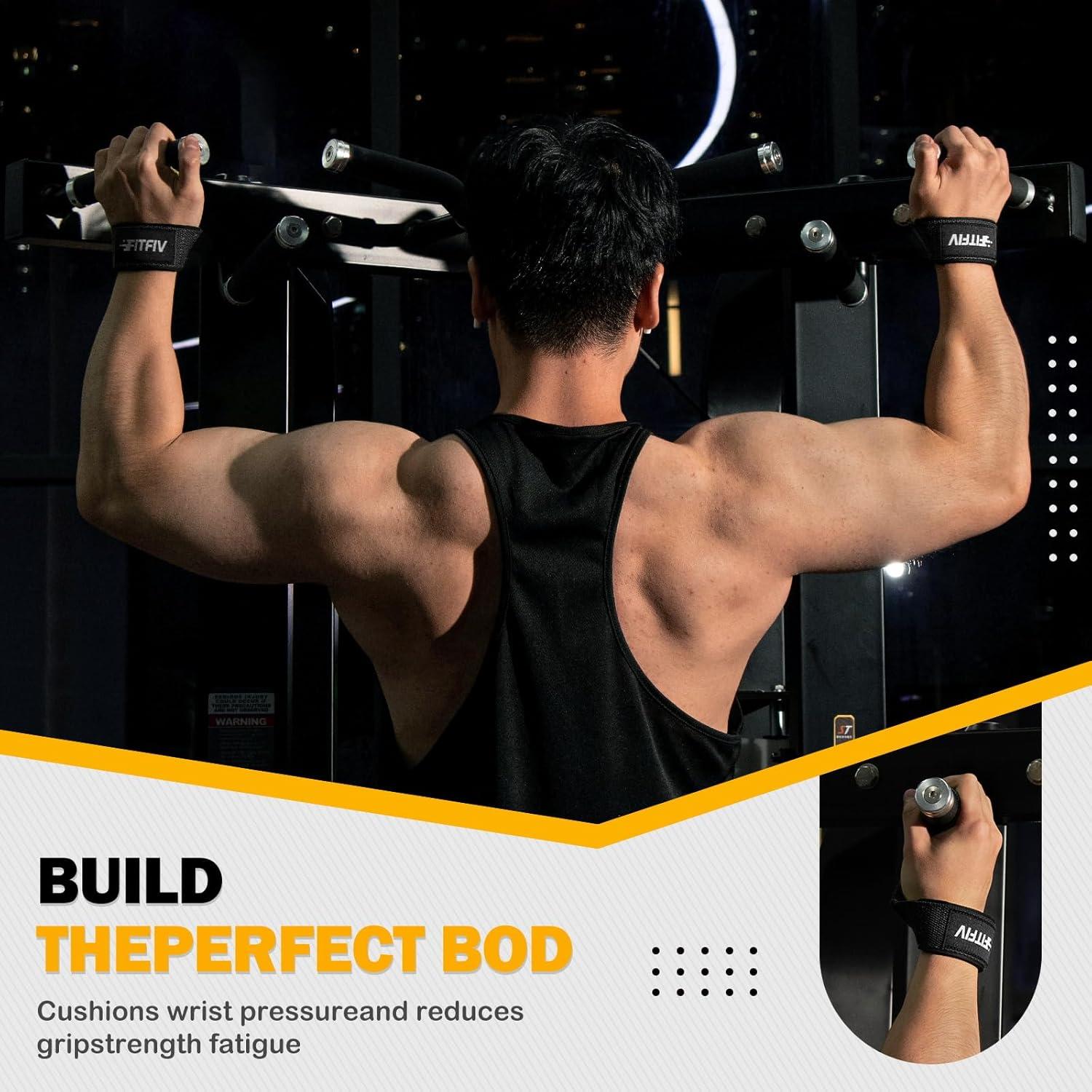 Correas de Elevación FITFIV Neopreno 52.8 cm para Pesas