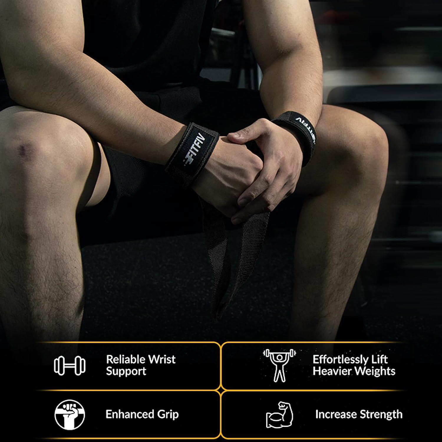 Correas de Elevación FITFIV Neopreno 52.8 cm para Pesas