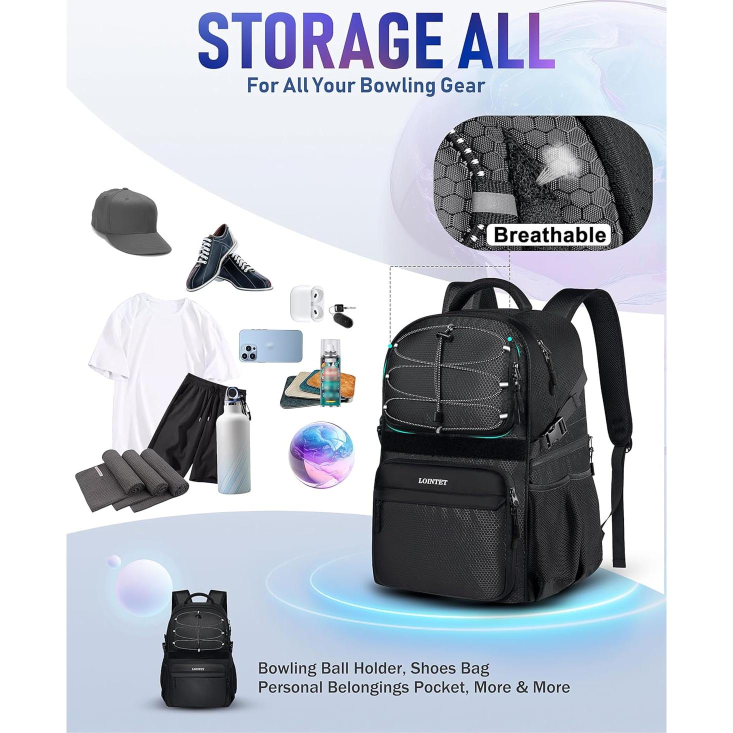 Mochila de Boliche LOINTET Lt Sp2003black con 11 Compartimentos