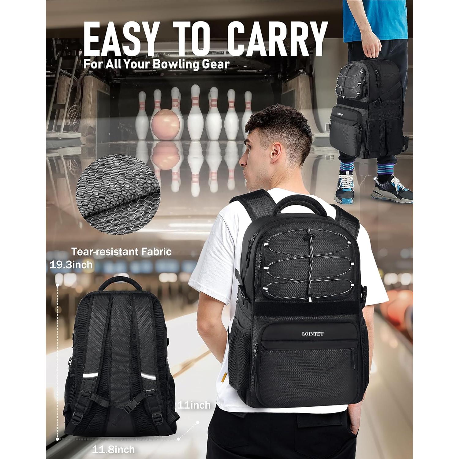 Mochila de Boliche LOINTET Lt Sp2003black con 11 Compartimentos