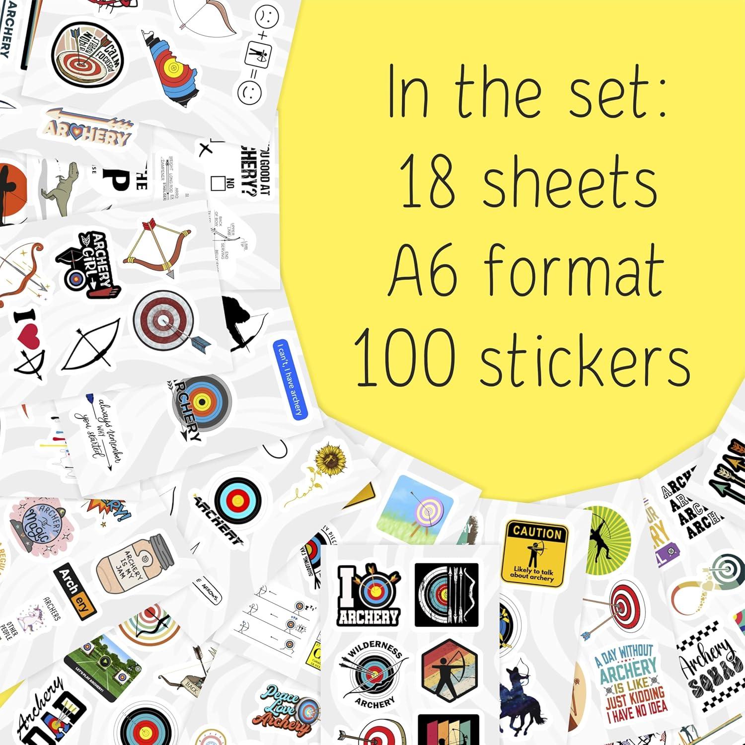 Calcomanías de Tiro con Arco BulbaCraft 100 Piezas Impermeables