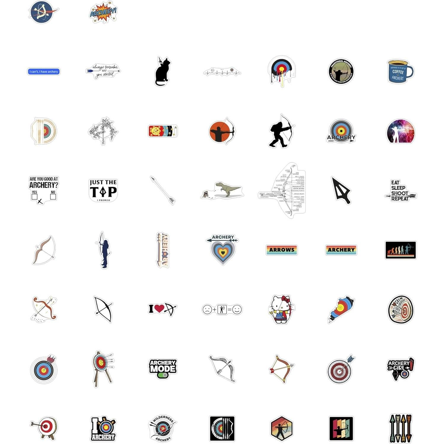 Calcomanías de Tiro con Arco BulbaCraft 100 Piezas Impermeables