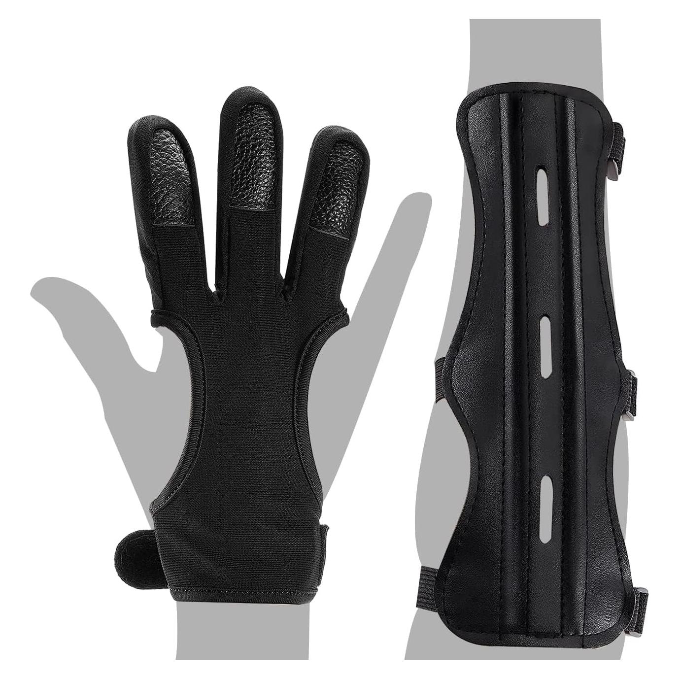 Kit de Guantes y Protector de Brazo Arquería MARRTEUM 2 Piezas