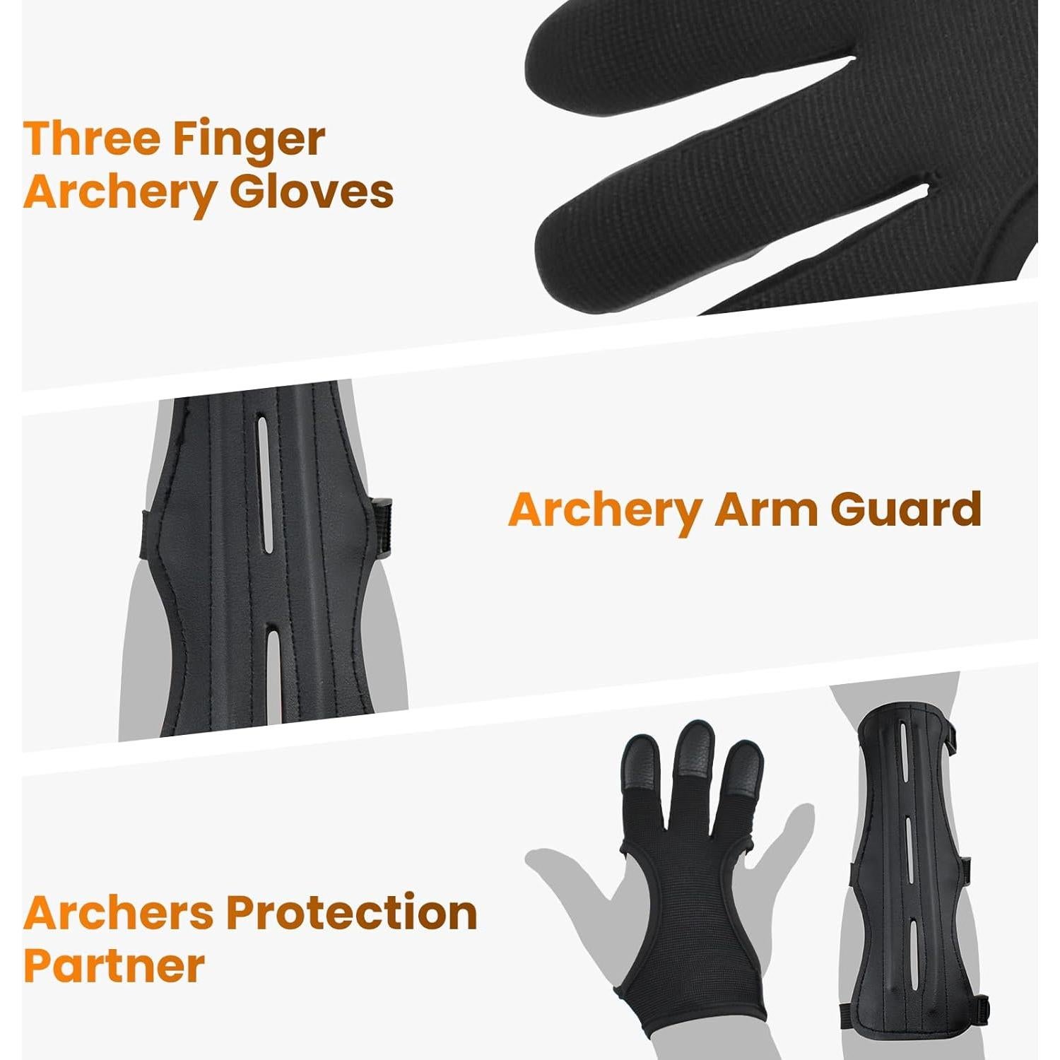 Kit de Guantes y Protector de Brazo Arquería MARRTEUM 2 Piezas