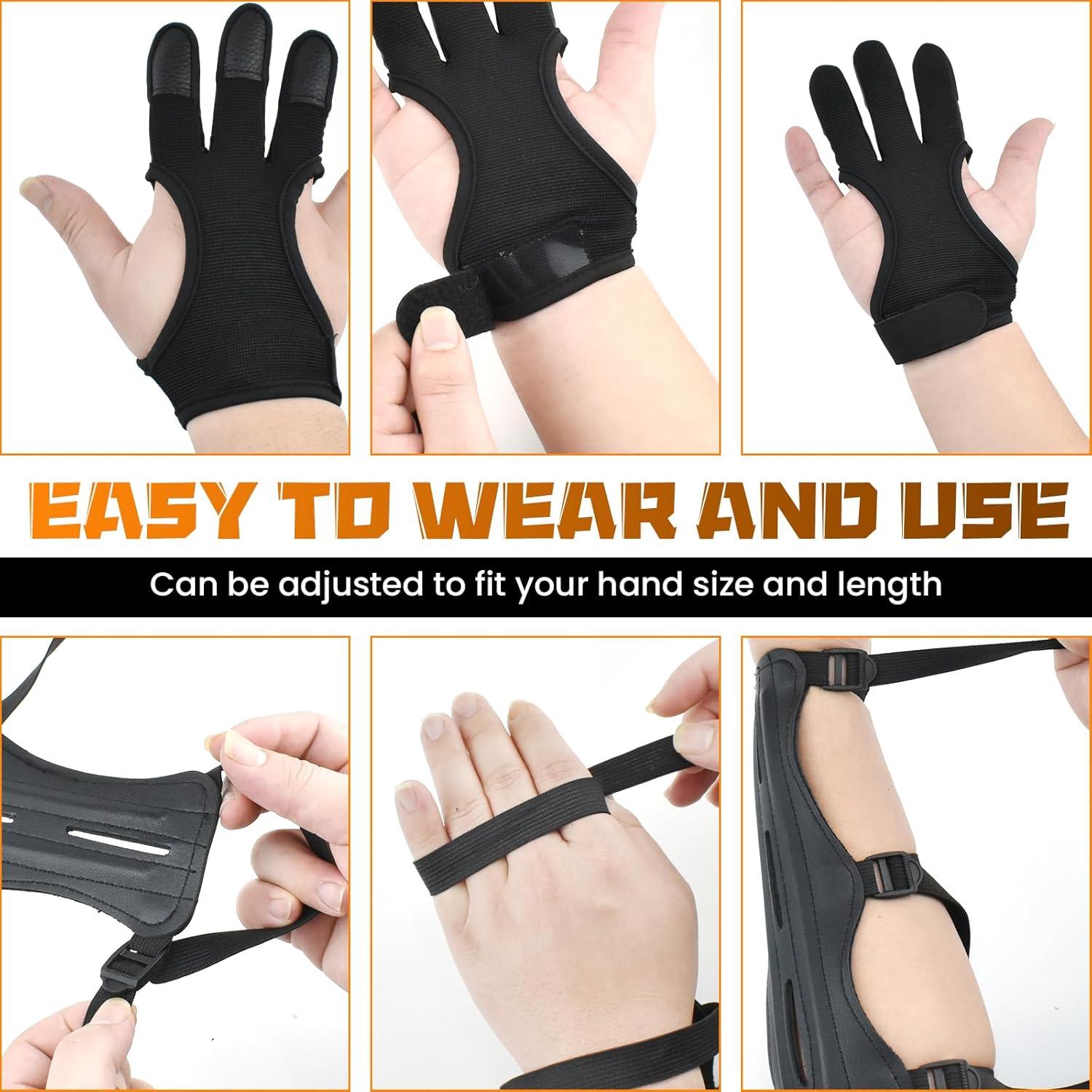 Kit de Guantes y Protector de Brazo Arquería MARRTEUM 2 Piezas