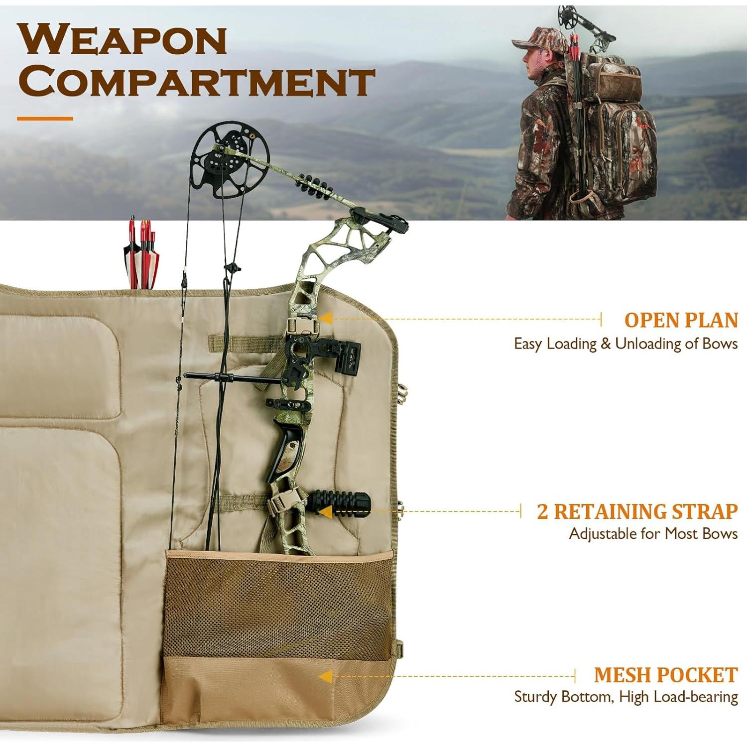 Mochila de Caza NEW VIEW para Arco Camo 72x42x72cm 1.39kg