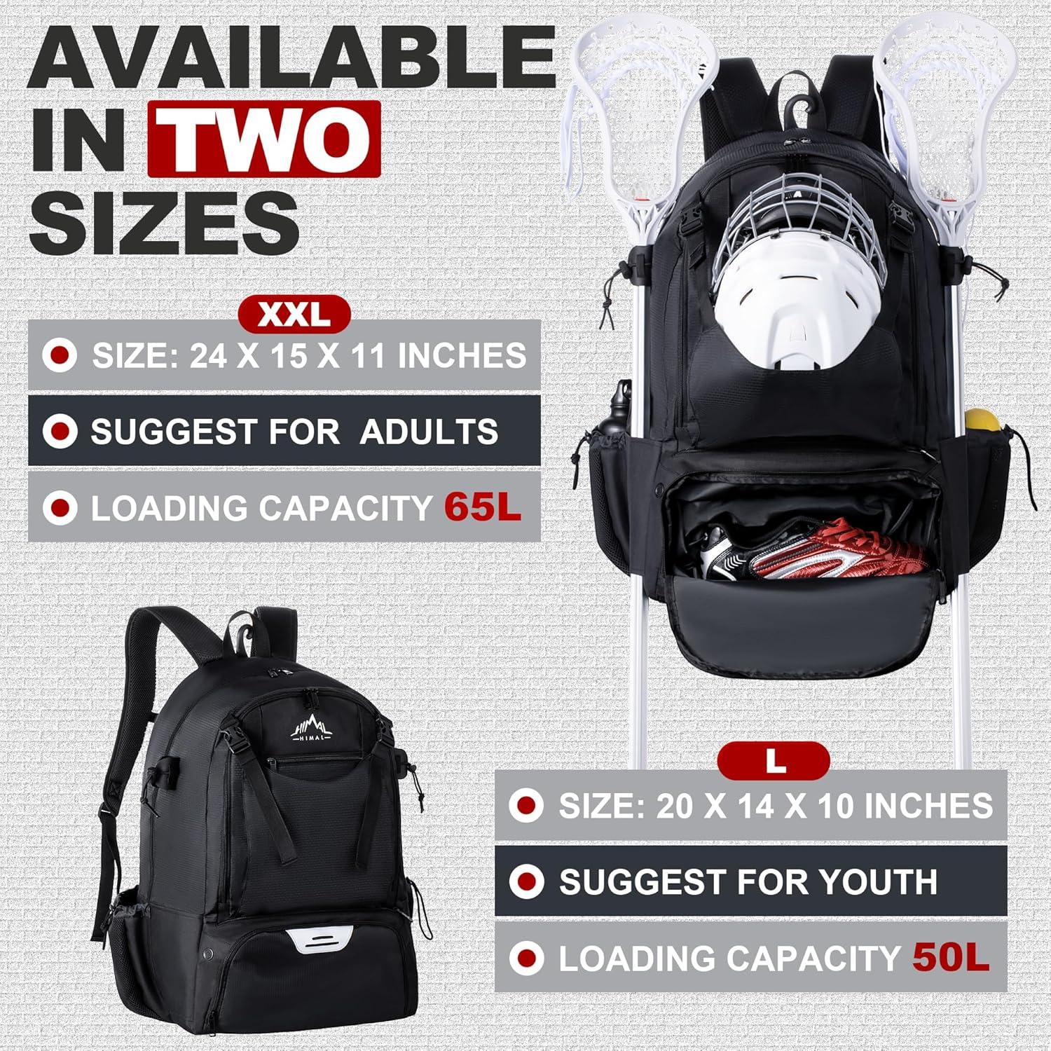 Mochila de Lacrosse GoHimal XXL Negra 65L con Soporte para Palo