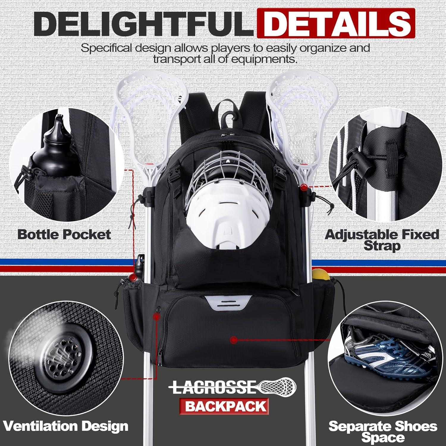 Mochila de Lacrosse GoHimal XXL Negra 65L con Soporte para Palo