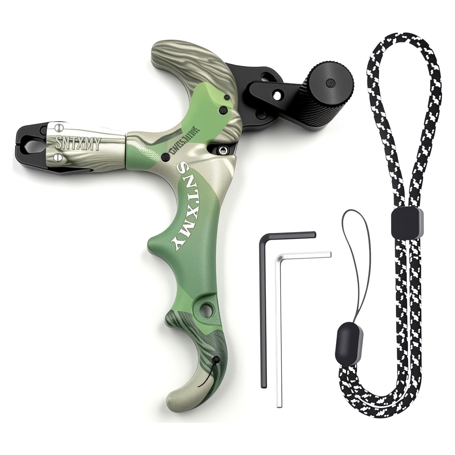 Liberación de arco SNTXMY 4 dedos Camo para arco compuesto