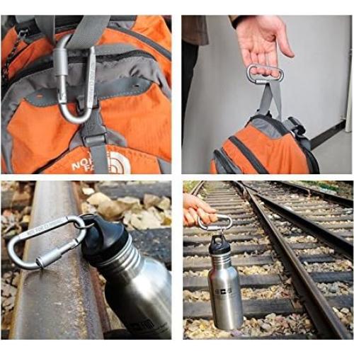 Mosquetones de Aluminio Outmate D-Ring - Paquete de 6 - 68 kg