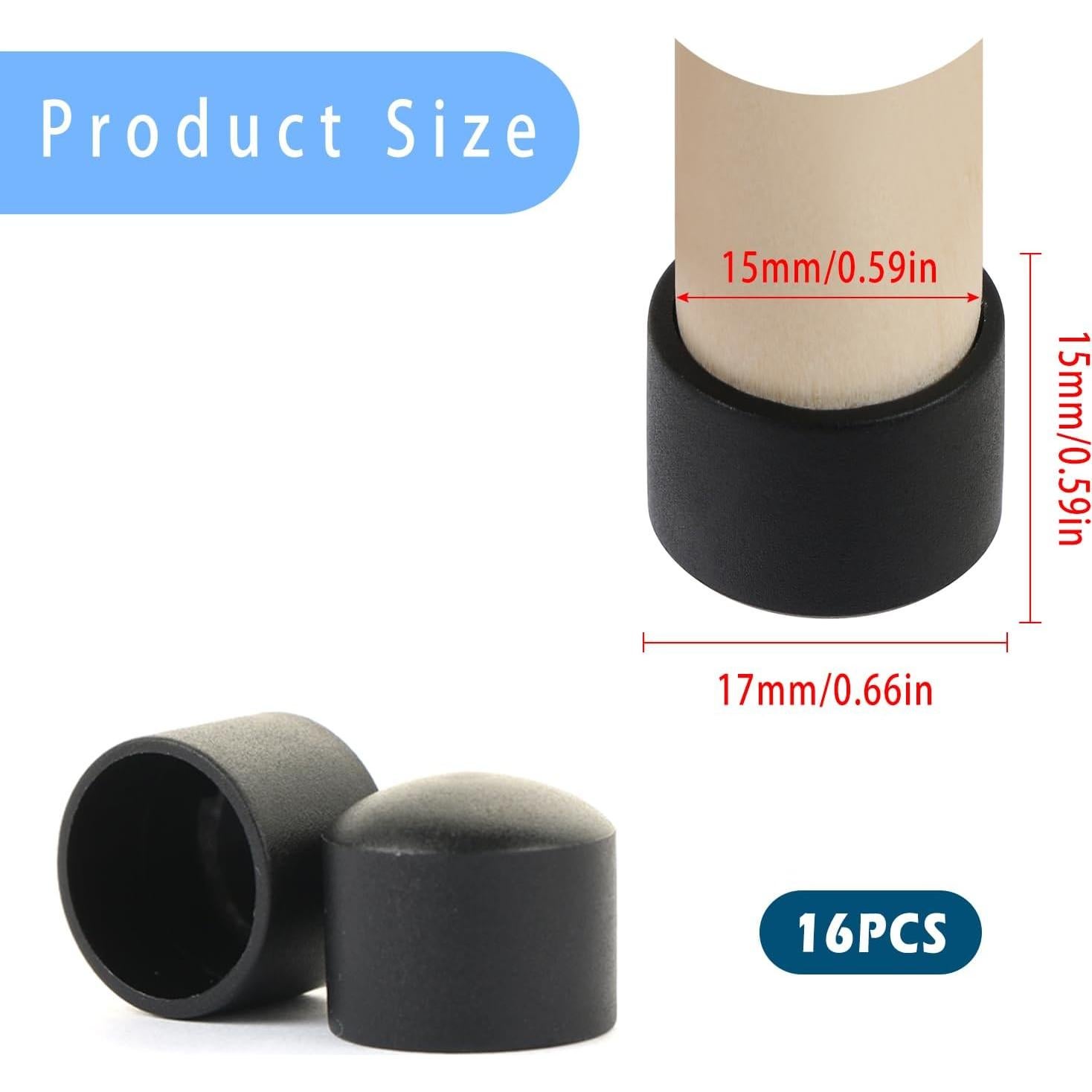 Paquete de 16 tapas de extremo de seguridad TOSAMZOO 15.8mm