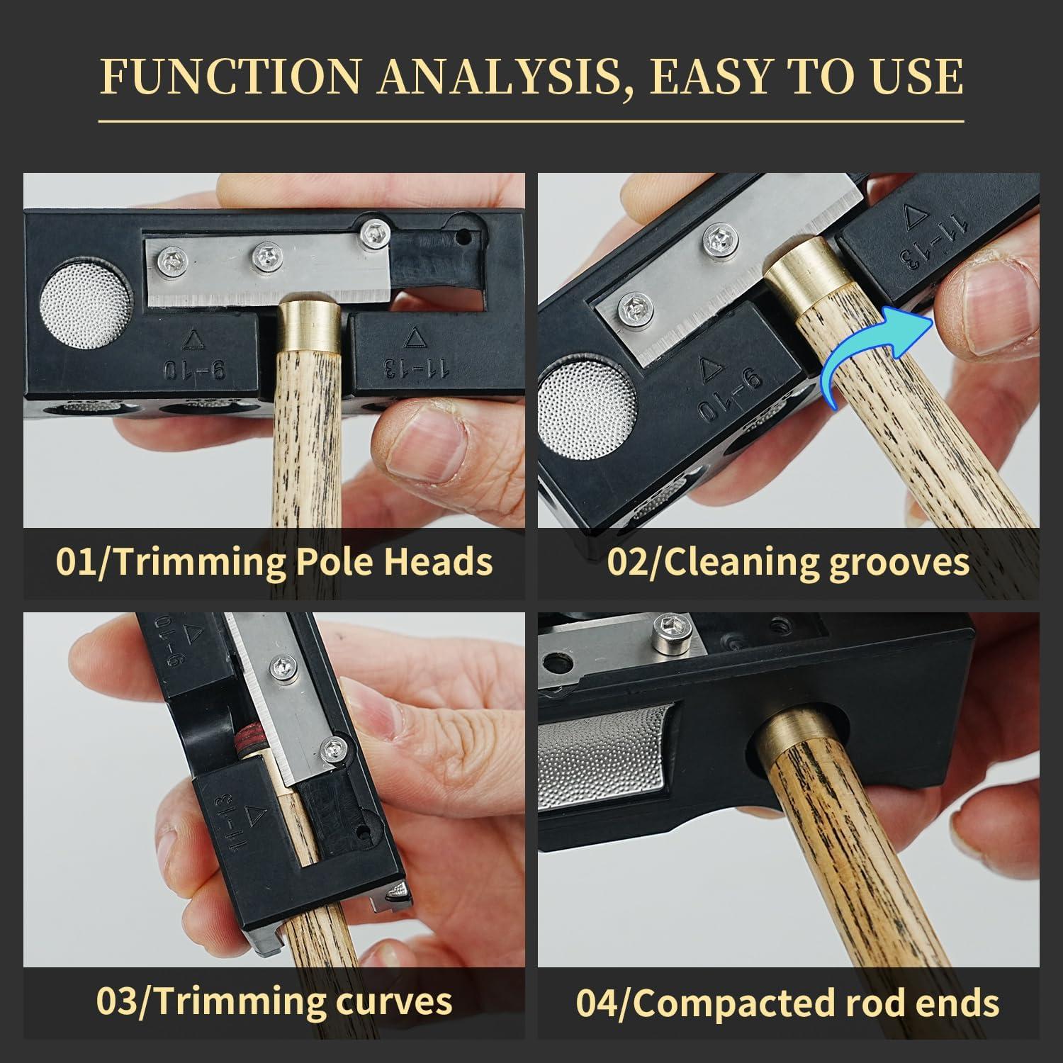 Formador de Punta de Billar 11 en 1 FSCXOIA - Aluminio Portátil