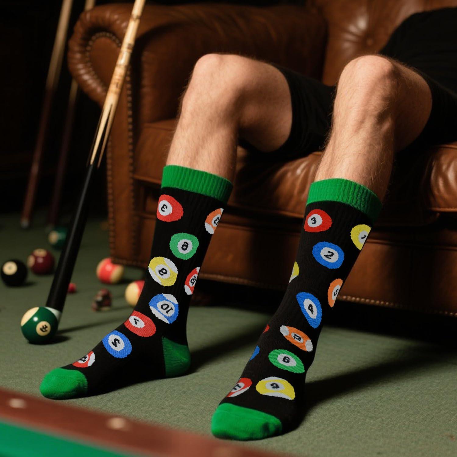 Calcetines Divertidos GOLIN para Hombres y Mujeres - Billar